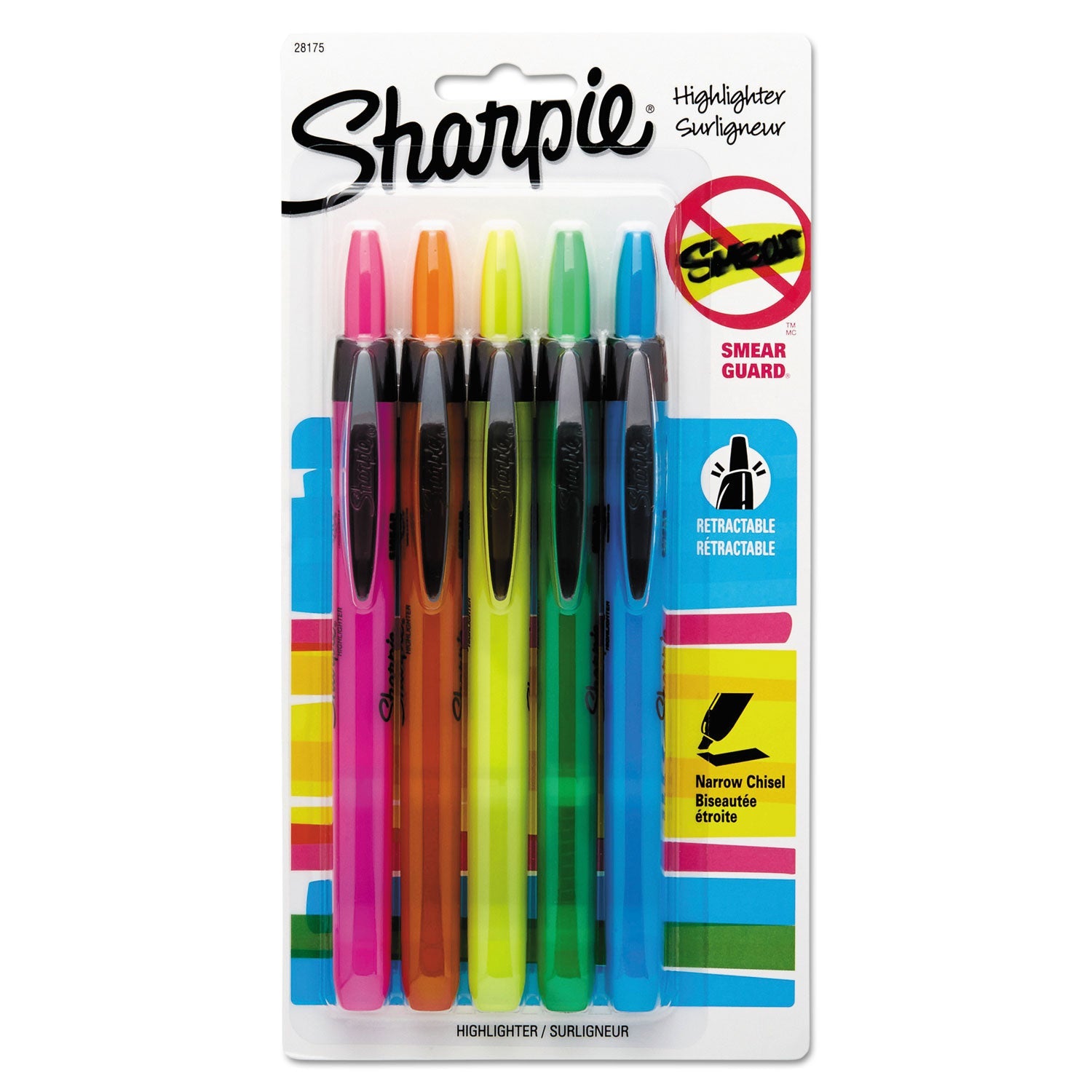Retractable Highlighters | Assorted, 5/Set