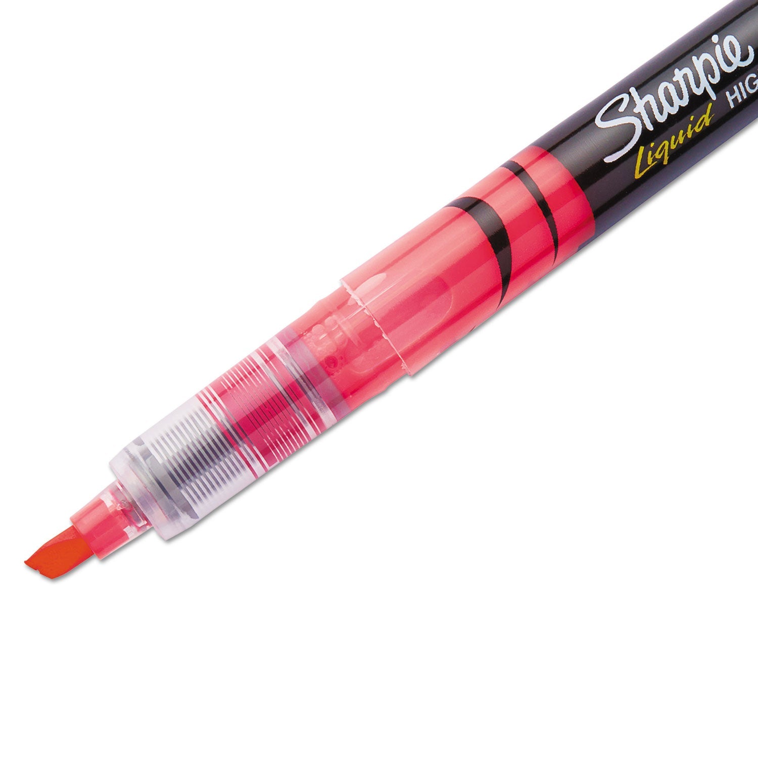 Sharpie® Liquid Pen Style Highlighters, Fluorescent Pink Ink, Chisel Tip, Pink/black/clear Barrel, Dozen