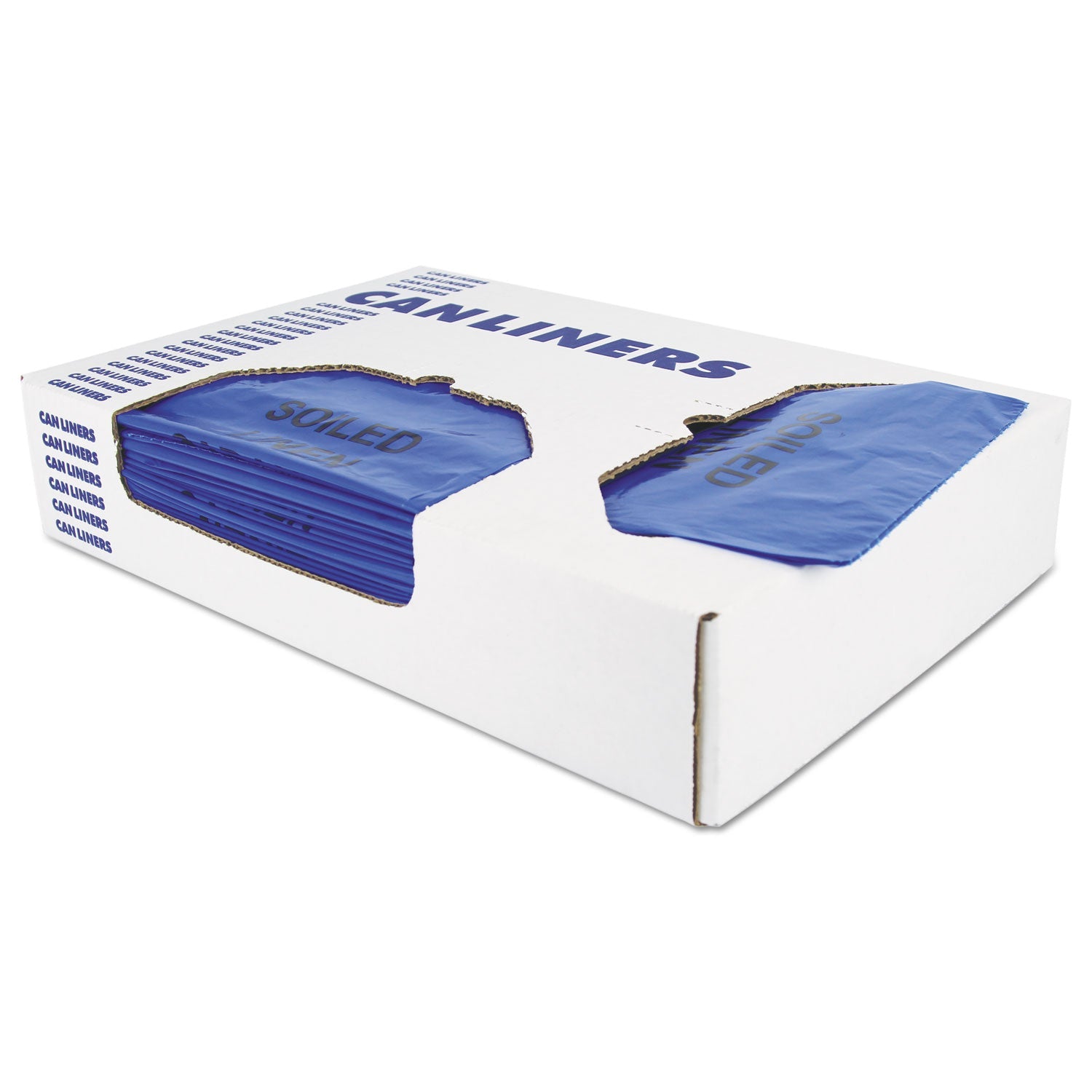 Heritage Healthcare Biohazard Printed Can Liners, Biohazard Infectious Waste, 30 gal, 1.3 mil, 30" x 43", Blue, Flat Pack, 200/Carton