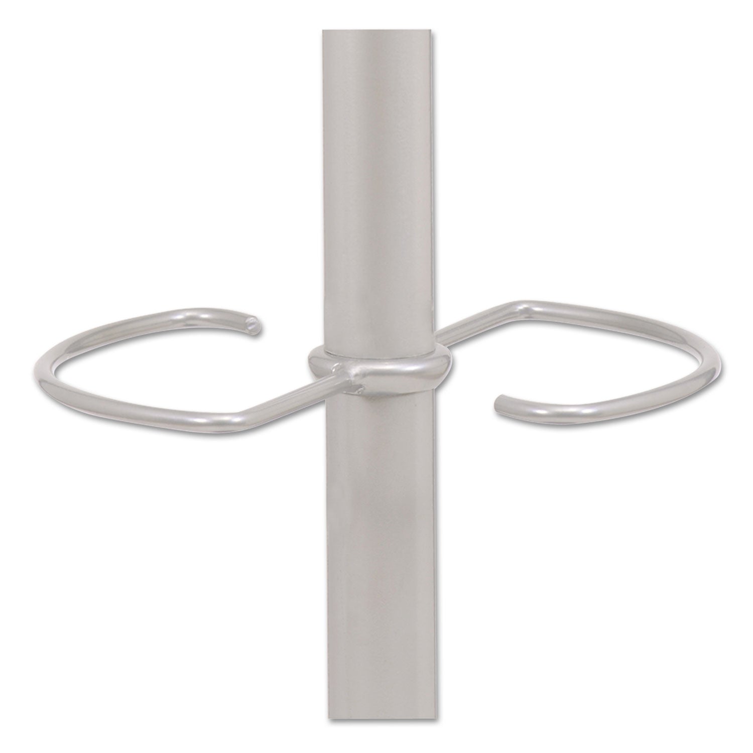 Alba™ Wavy Coat Tree, Six Hangers/Two Knobs/Four Hooks, 18.88w x 14d x 68.5h, Silver/Wood