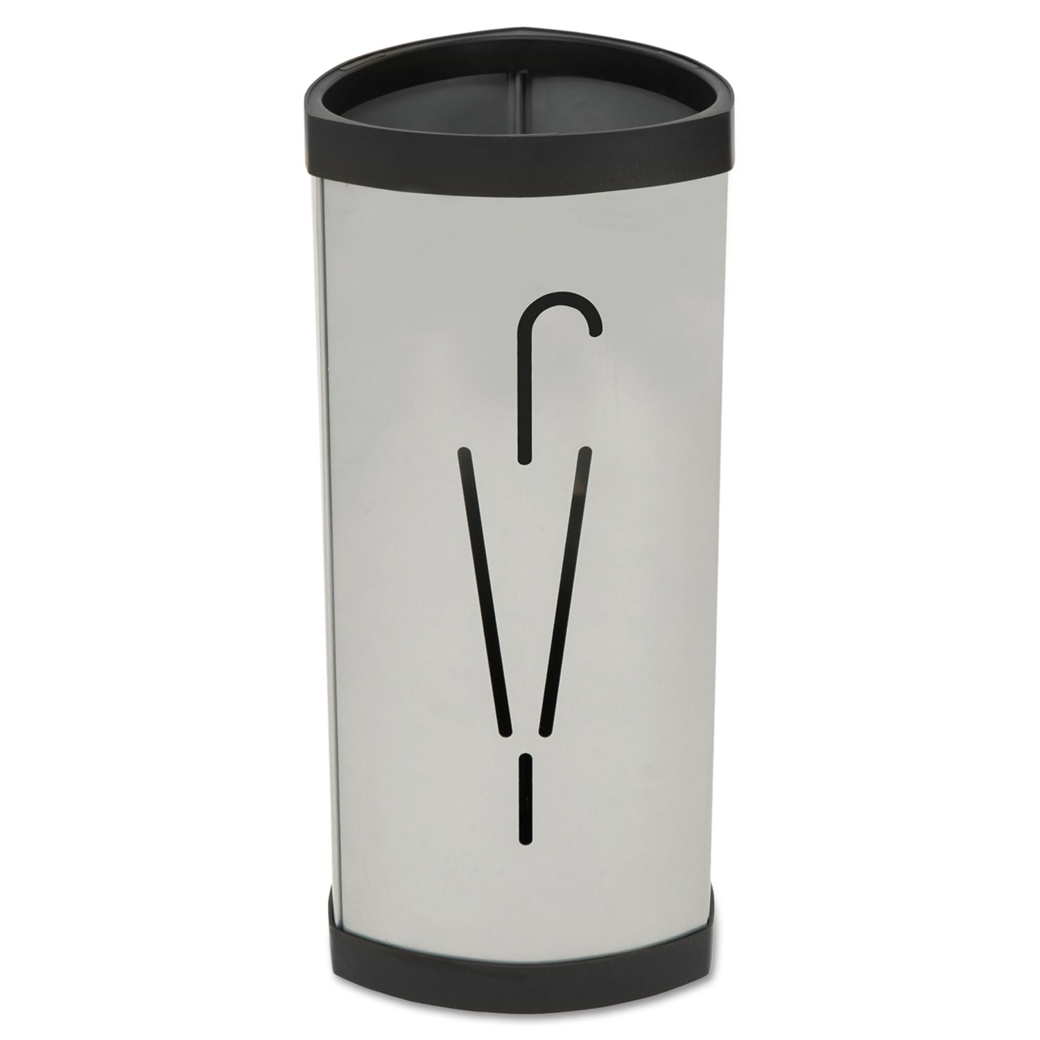 Alba™ Triangular Umbrella Stand, Steel, 10.25w x 10.25d x 23.67h, Silver/Black