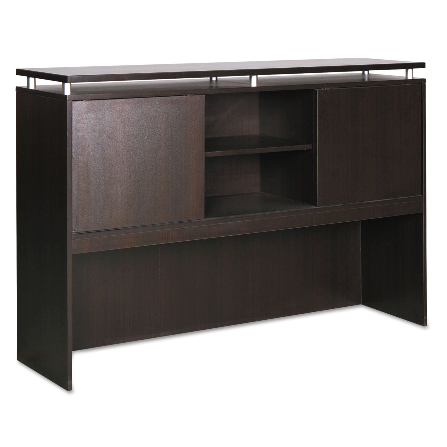 Alera® Alera Sedina Series Hutch With Sliding Doors, 72w X 15d X 42.5h, Espresso