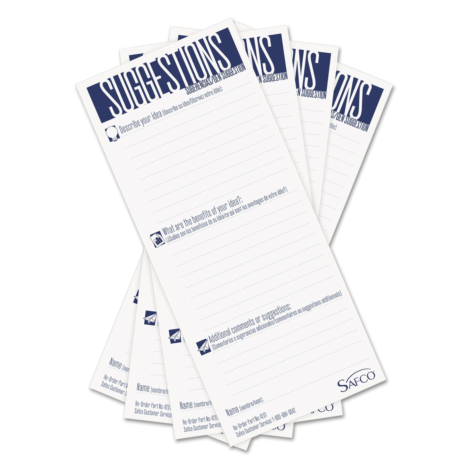 Suggestion Box Cards | 25/Pack, White, Safco®
