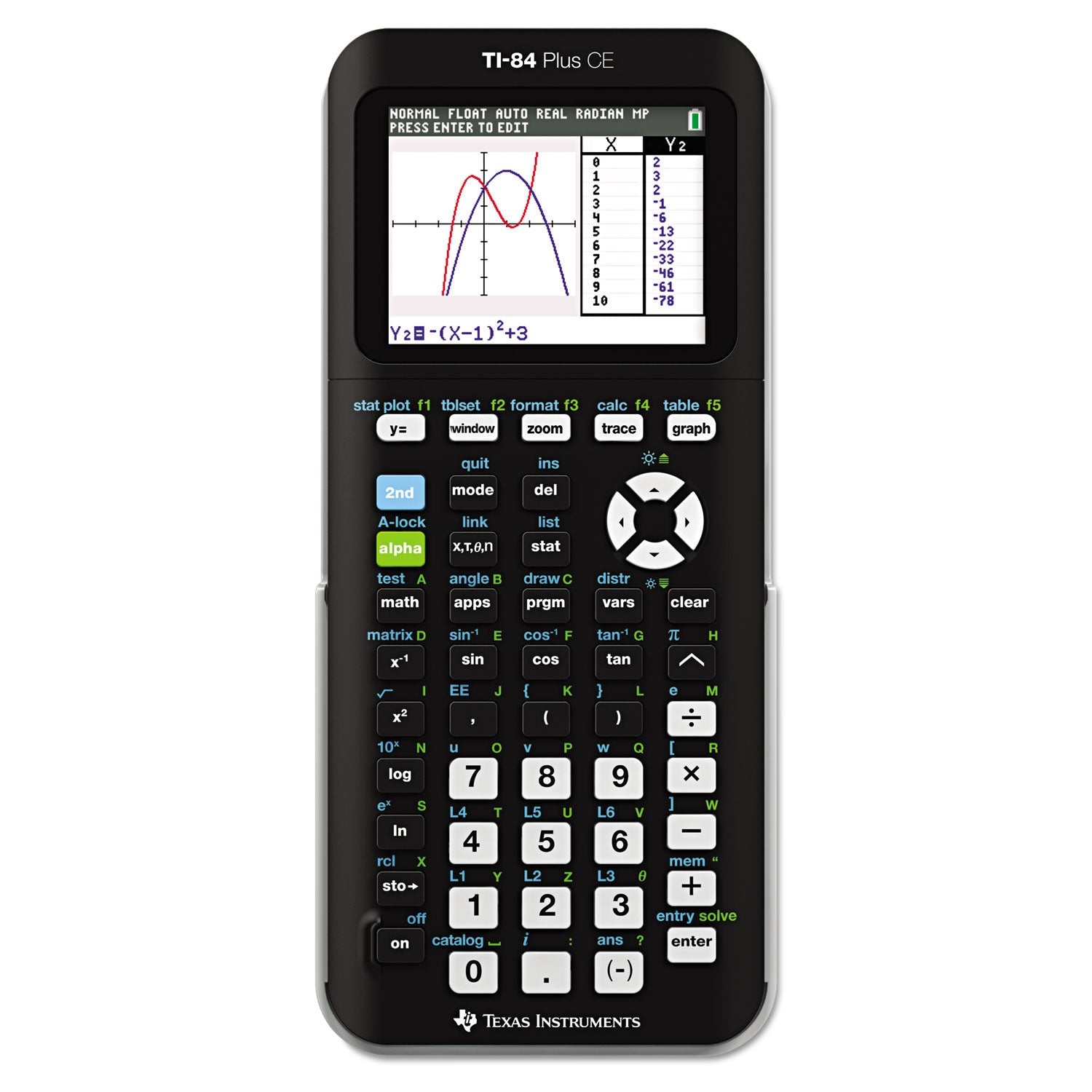 Texas Instruments TI-84 Plus CE Programmable Color Graphing Calculator, 10-Digit LCD, Black