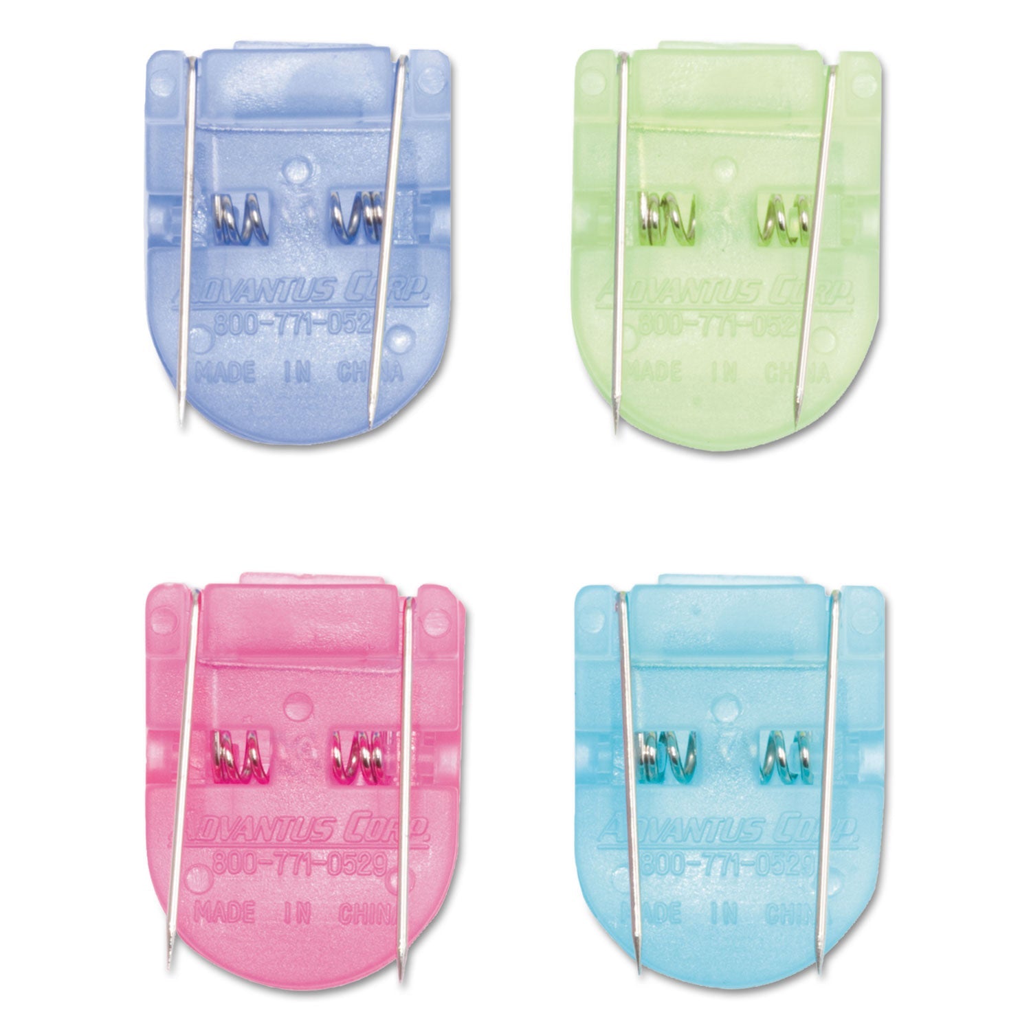Advantus Wall Clips for Fabric Panels, 40 Sheet Capacity, Assorted Cool Colors, 20/Box