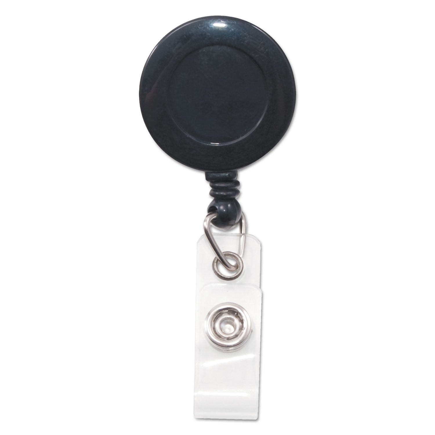 Swivel-Back Retractable ID Reel | Black | 12-Pack