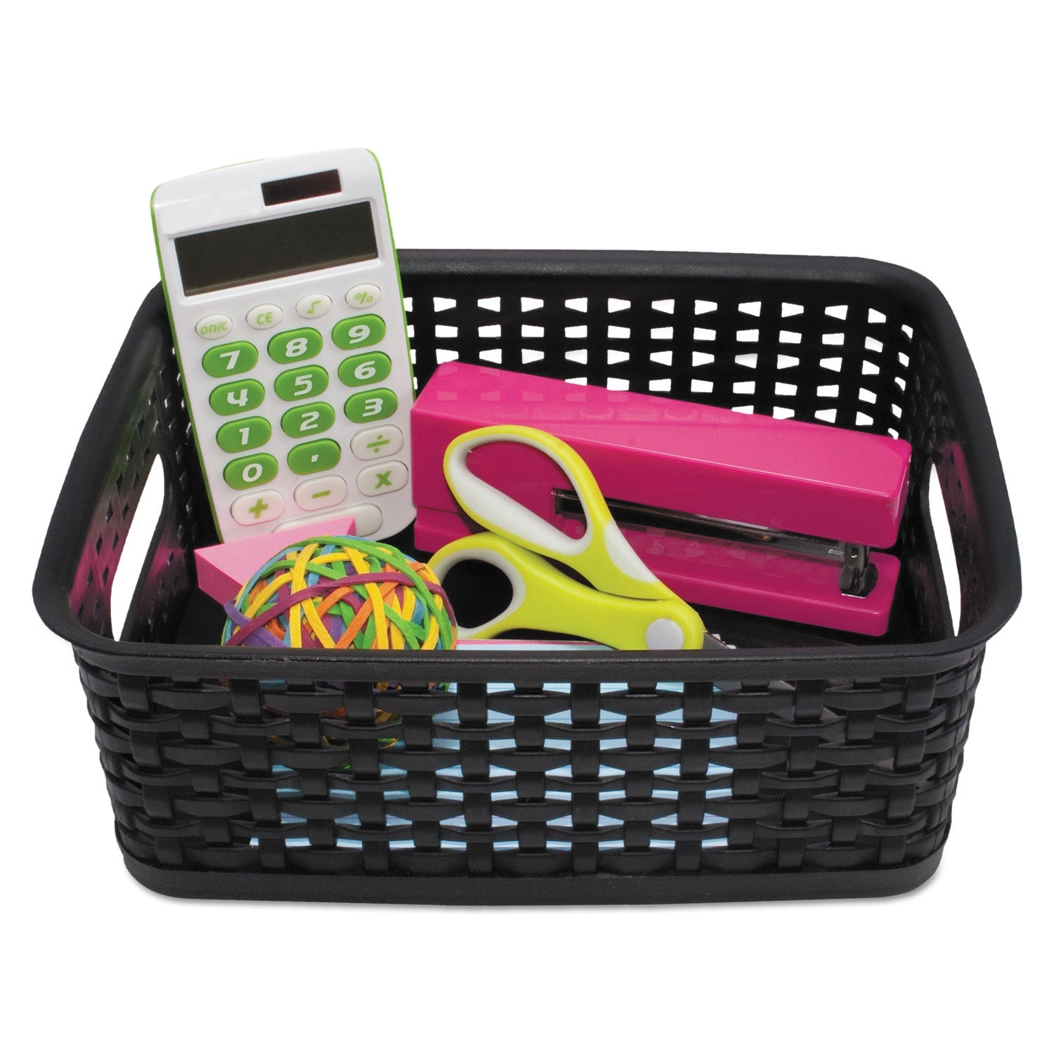 Advantus Weave Bins, 13.63 X 10.75 X 9, Black, 3/pack