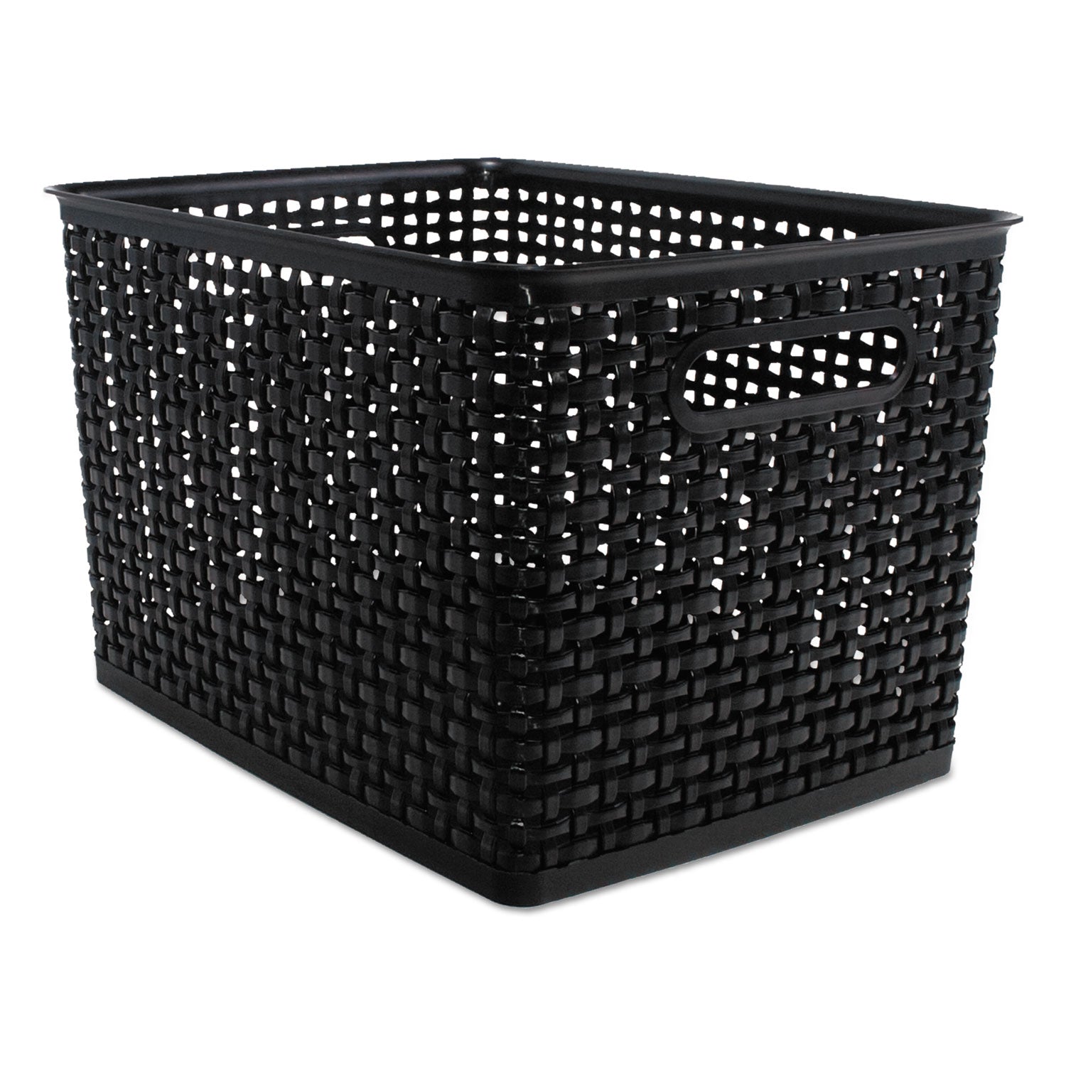 Advantus Weave Bins, 13.88 X 10.5 X 8.75, Black, 2/pack