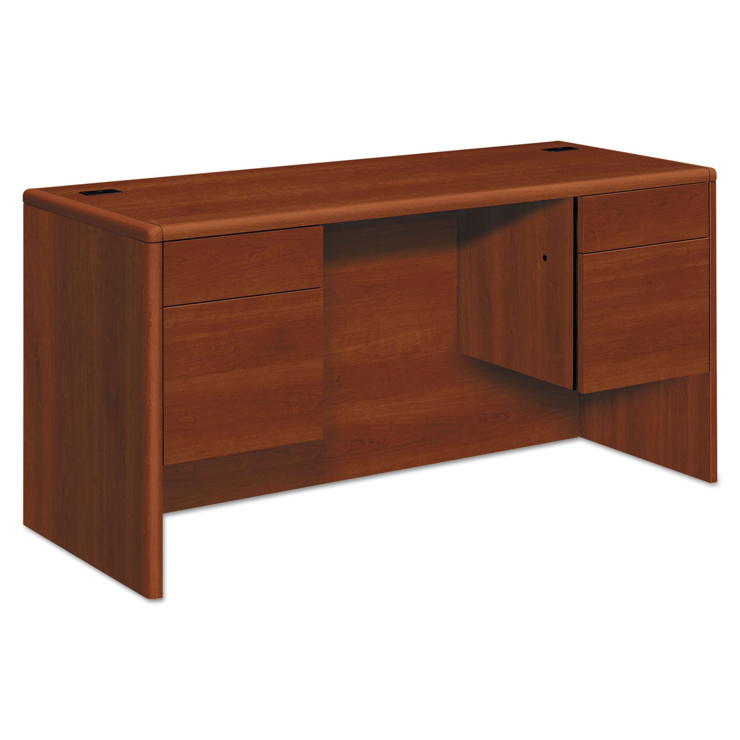 HON® 10700 Kneespace Credenza, 3/4 Height Pedestals, 60w X 24d X 29.5h, Cognac