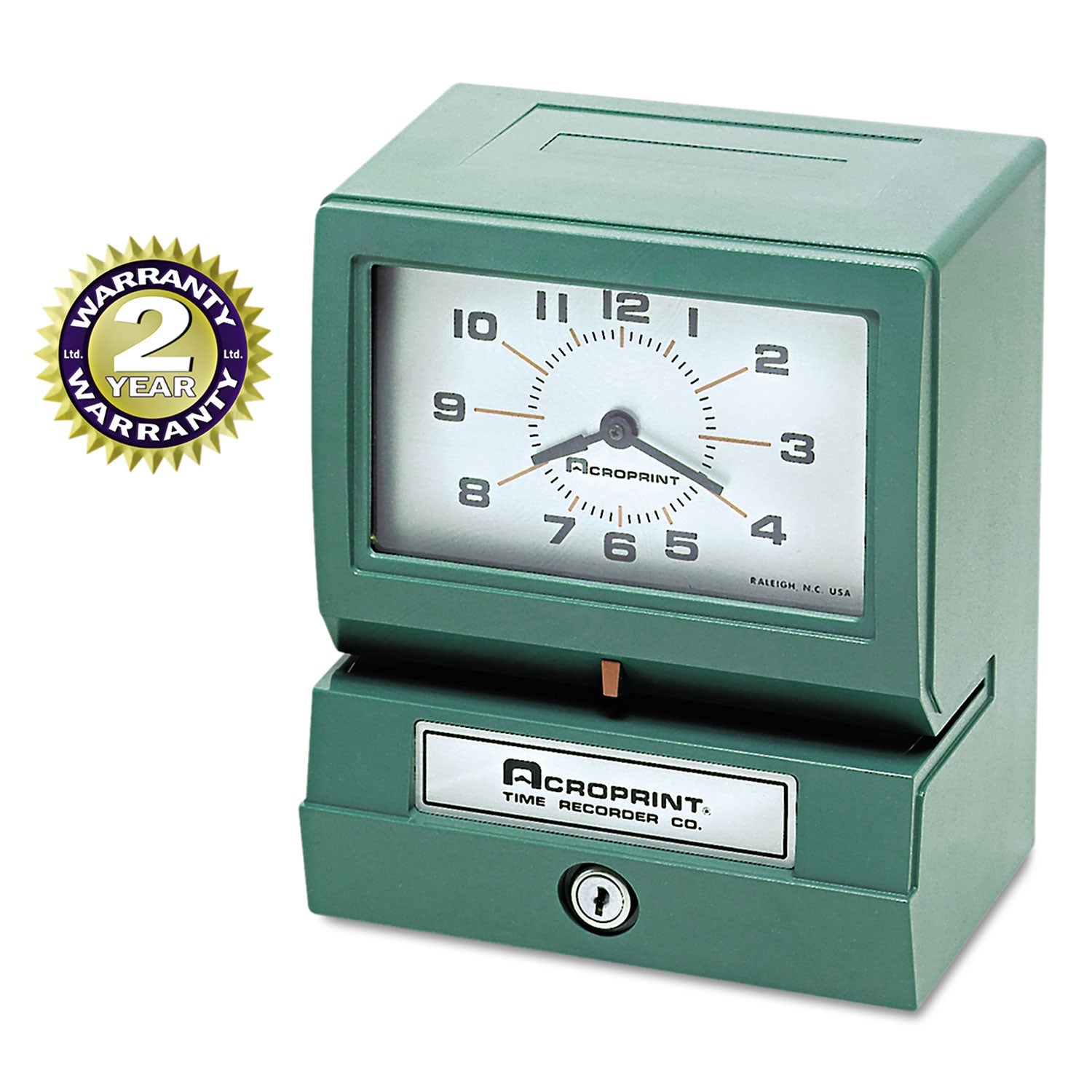 Acroprint® Model 150 Heavy-Duty Time Recorder, Automatic Operation, Month/date/1-12 Hours/minutes, Green