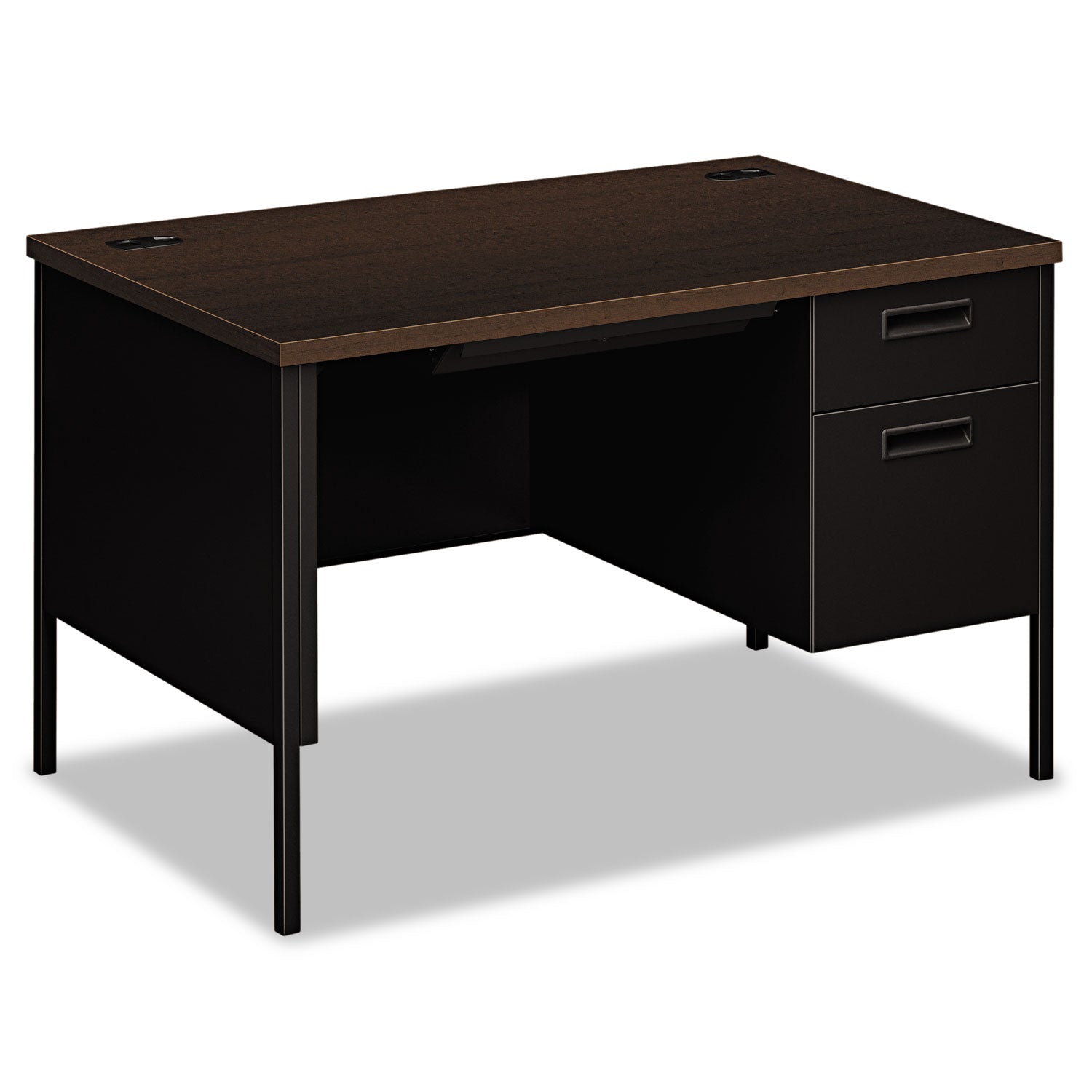 Right Pedestal Desk | 48" Mocha/Black