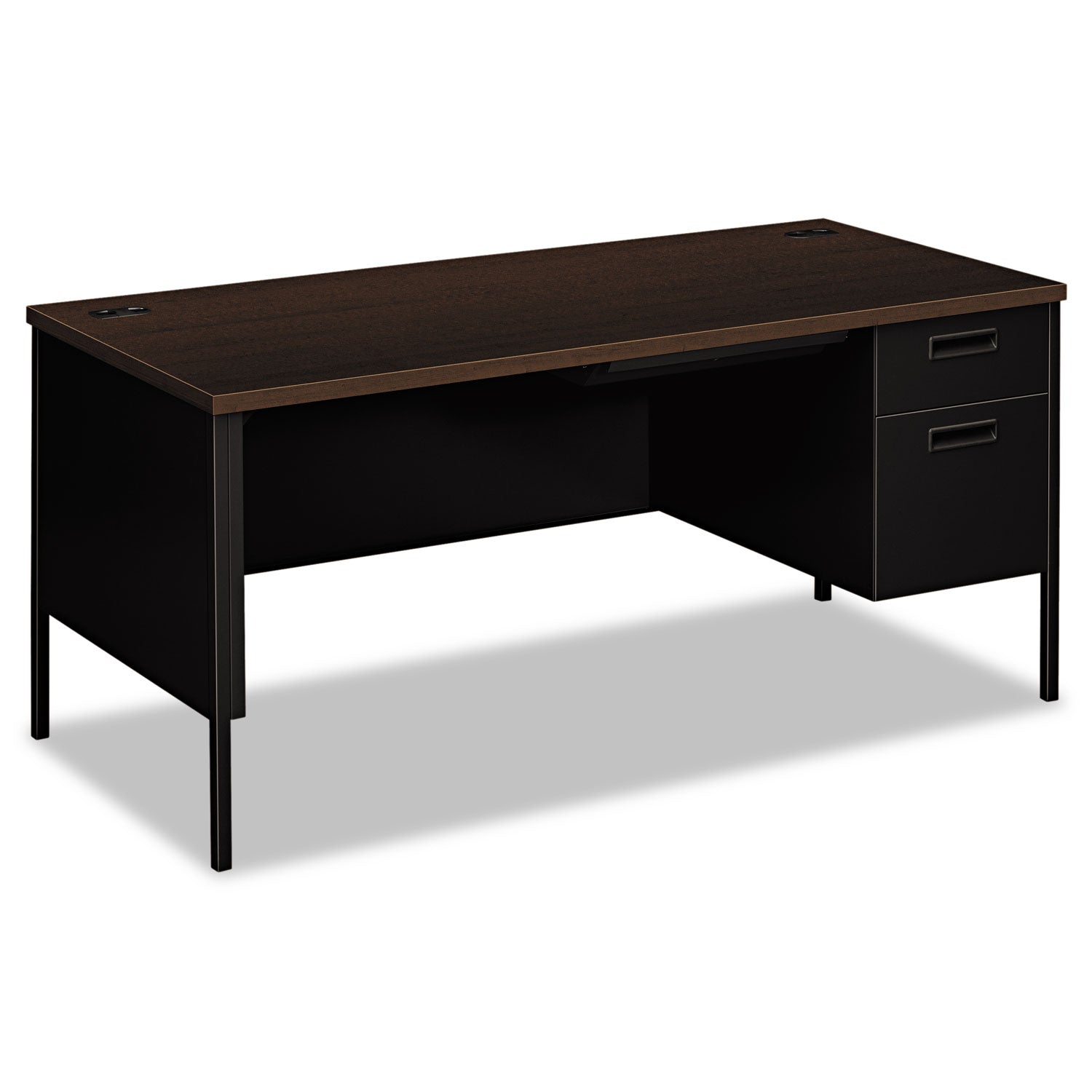 L-Workstation Desk | 66" Mocha/Black