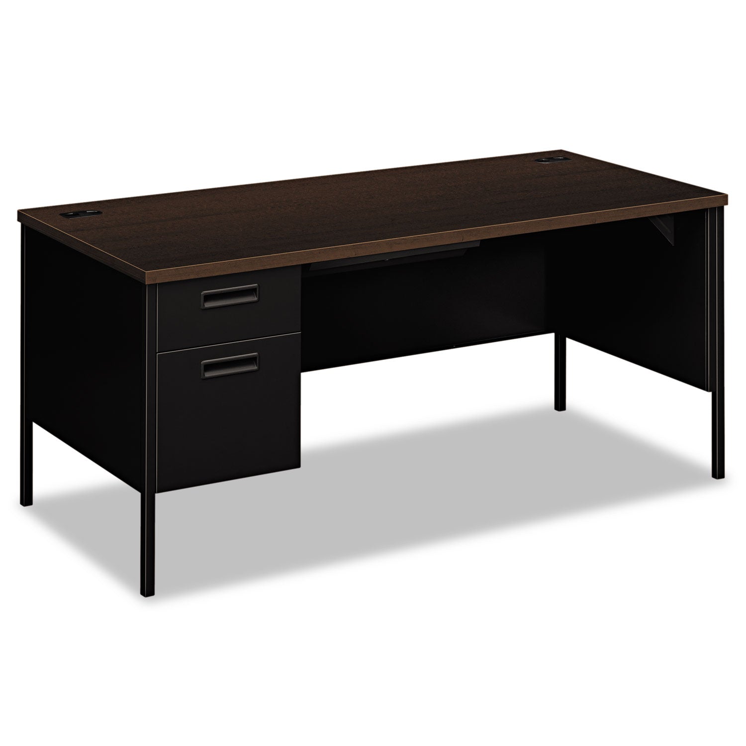 L-Workstation Desk | 66" Mocha/Black