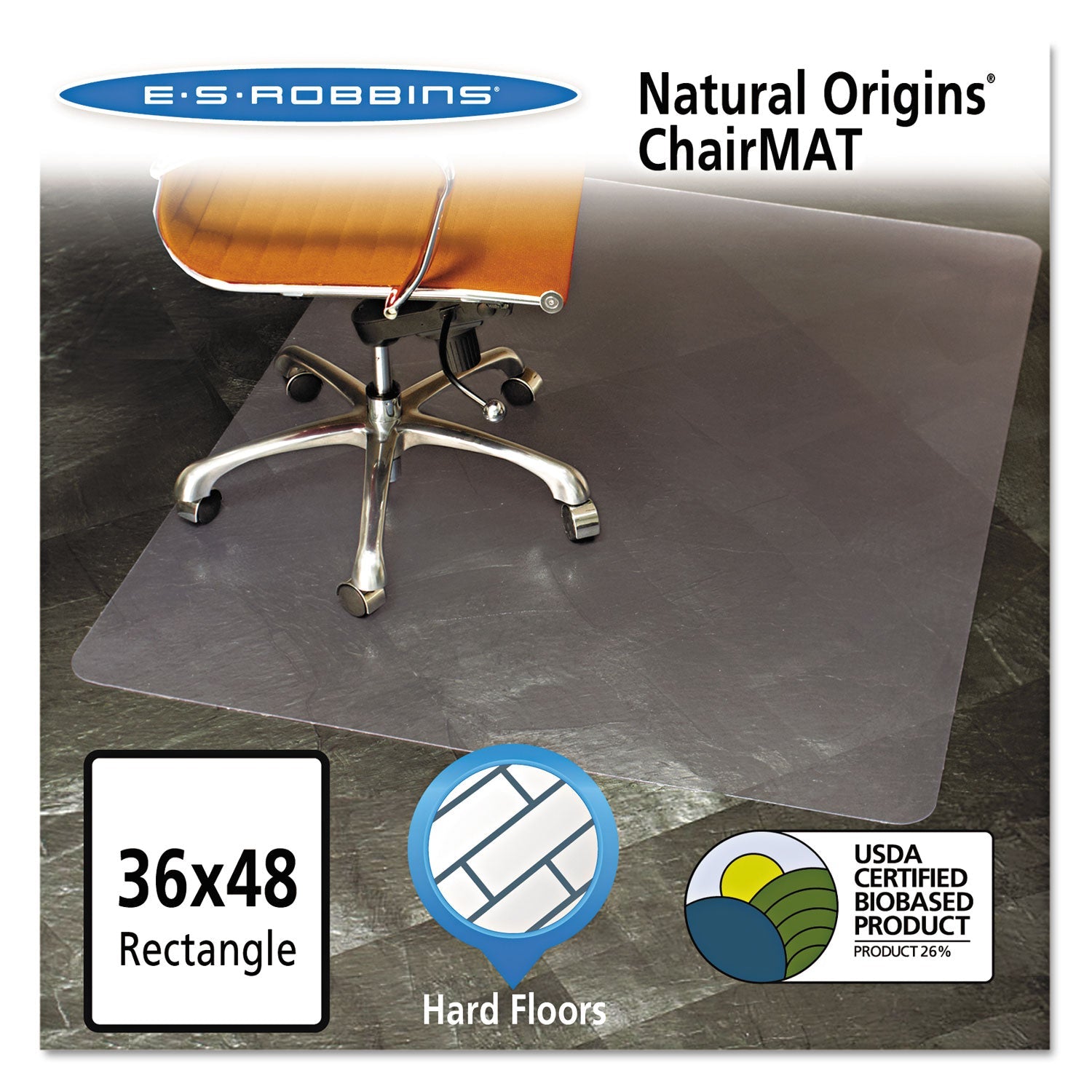 Natural Origins Chair Mat for Hard Floors | 36x48