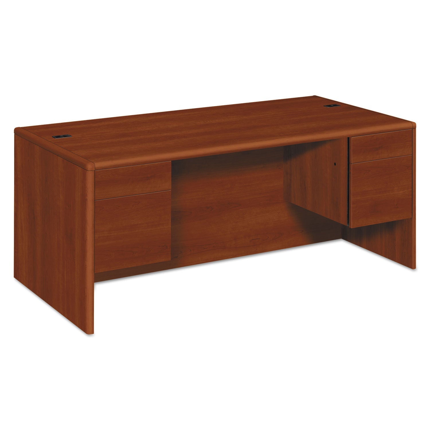 Double Pedestal Desk | HON 10700, 72" Cognac