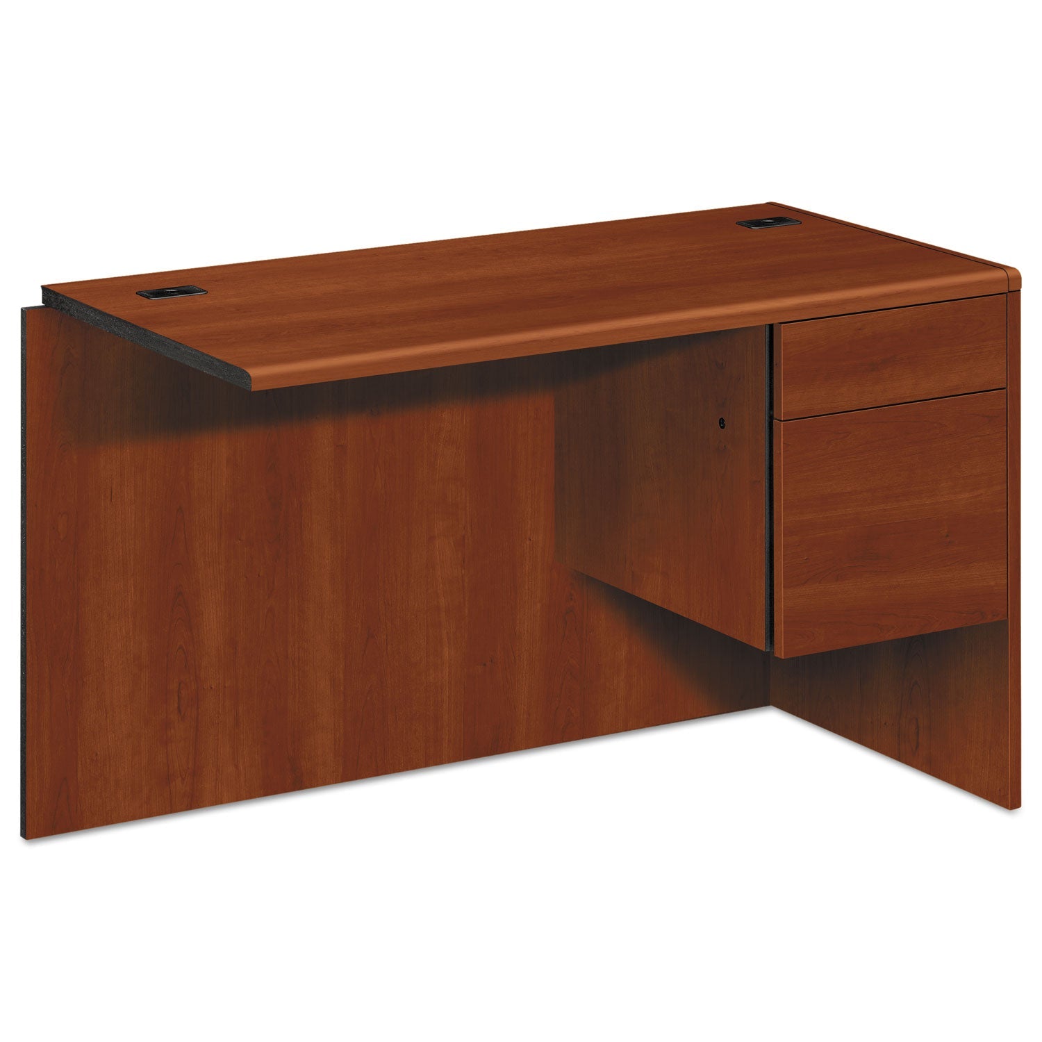 HON® 10700 "L" Workstation Return, Right 3/4 Pedestal, 48w x 24d x 29.5h, Cognac