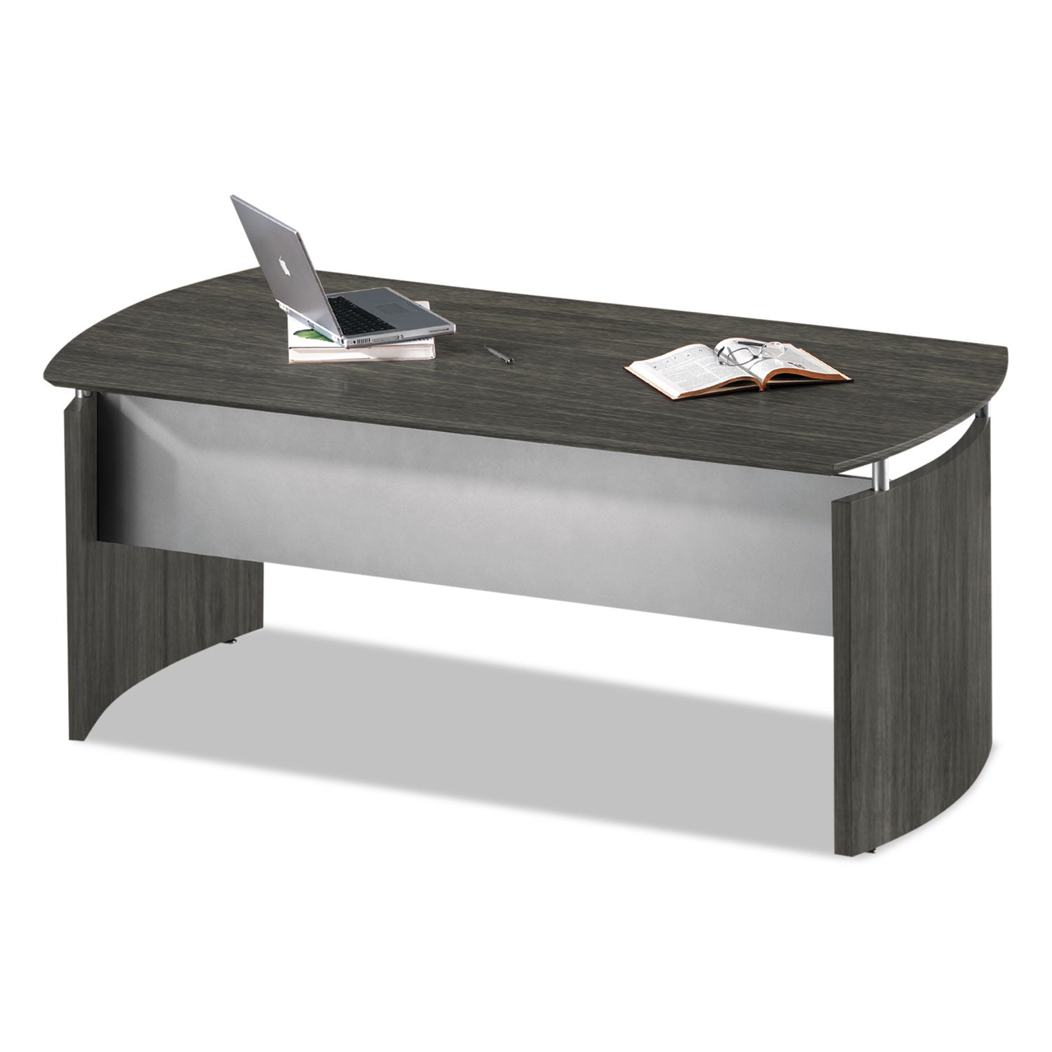 Safco Medina Curved Desk Top | 72" Gray Steel