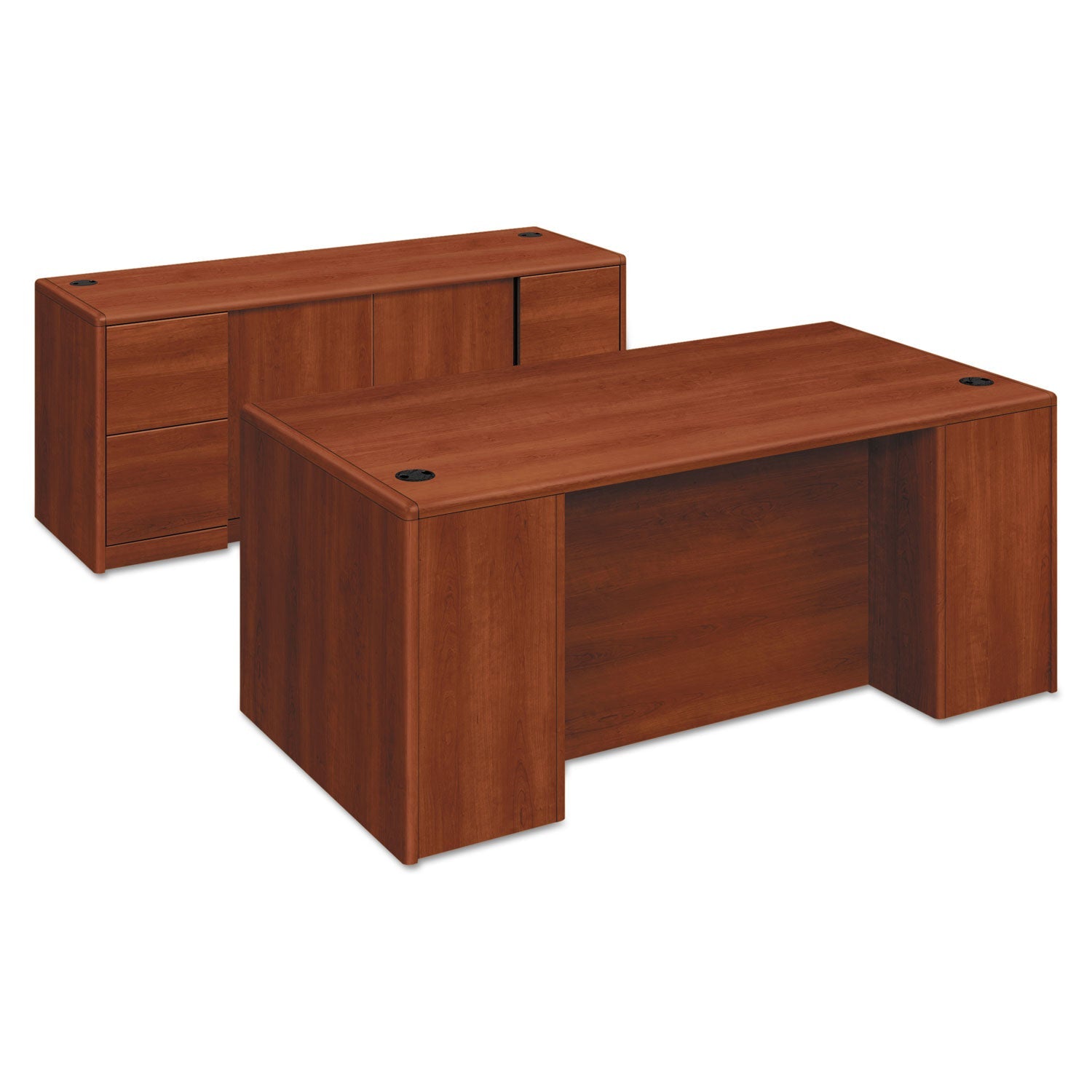 Double Pedestal Desk | HON 10700, 72" Cognac