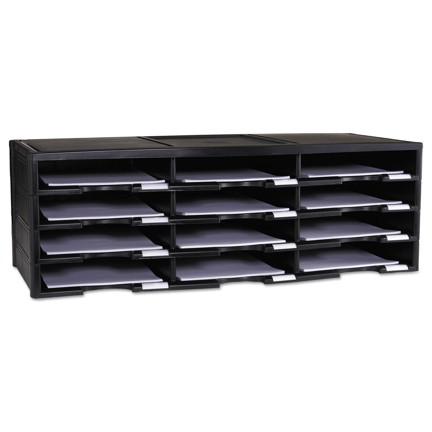 Storex Storex Literature Organizer, 12 Compartments, 10.63 x 13.3 x 31.4, Black