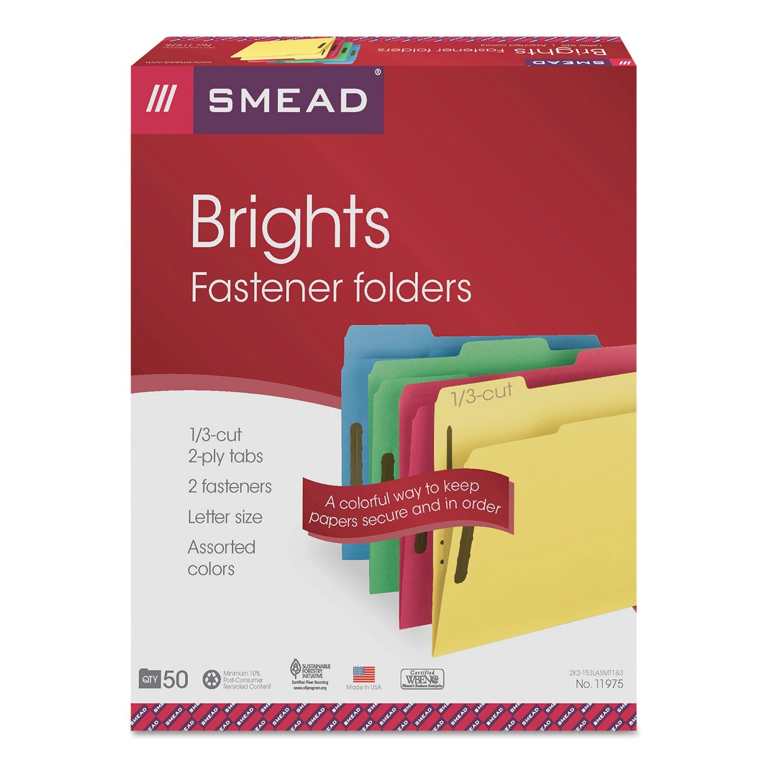 Fastener Folders | Smead Top Tab Assorted 50/Box