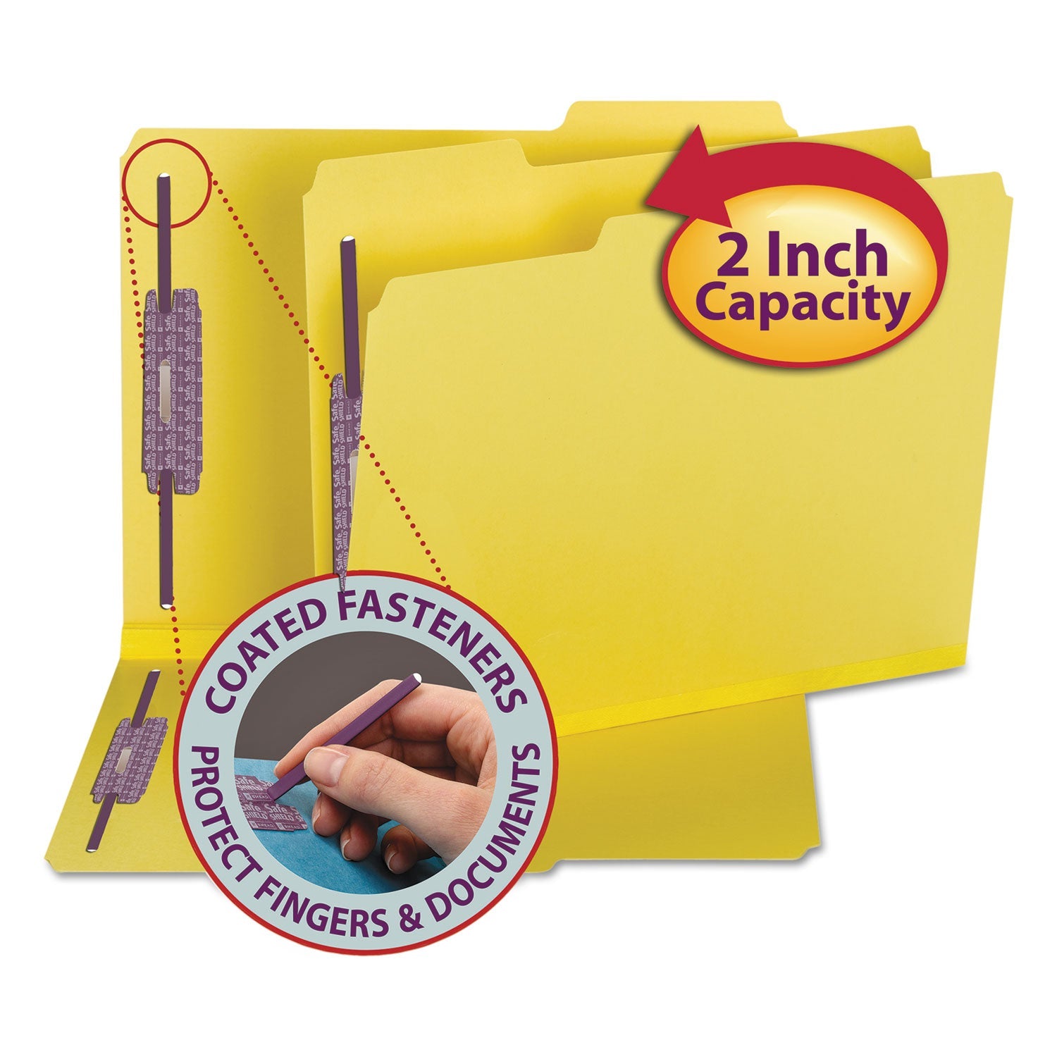 Colored Pressboard Fastener Folders | Yellow