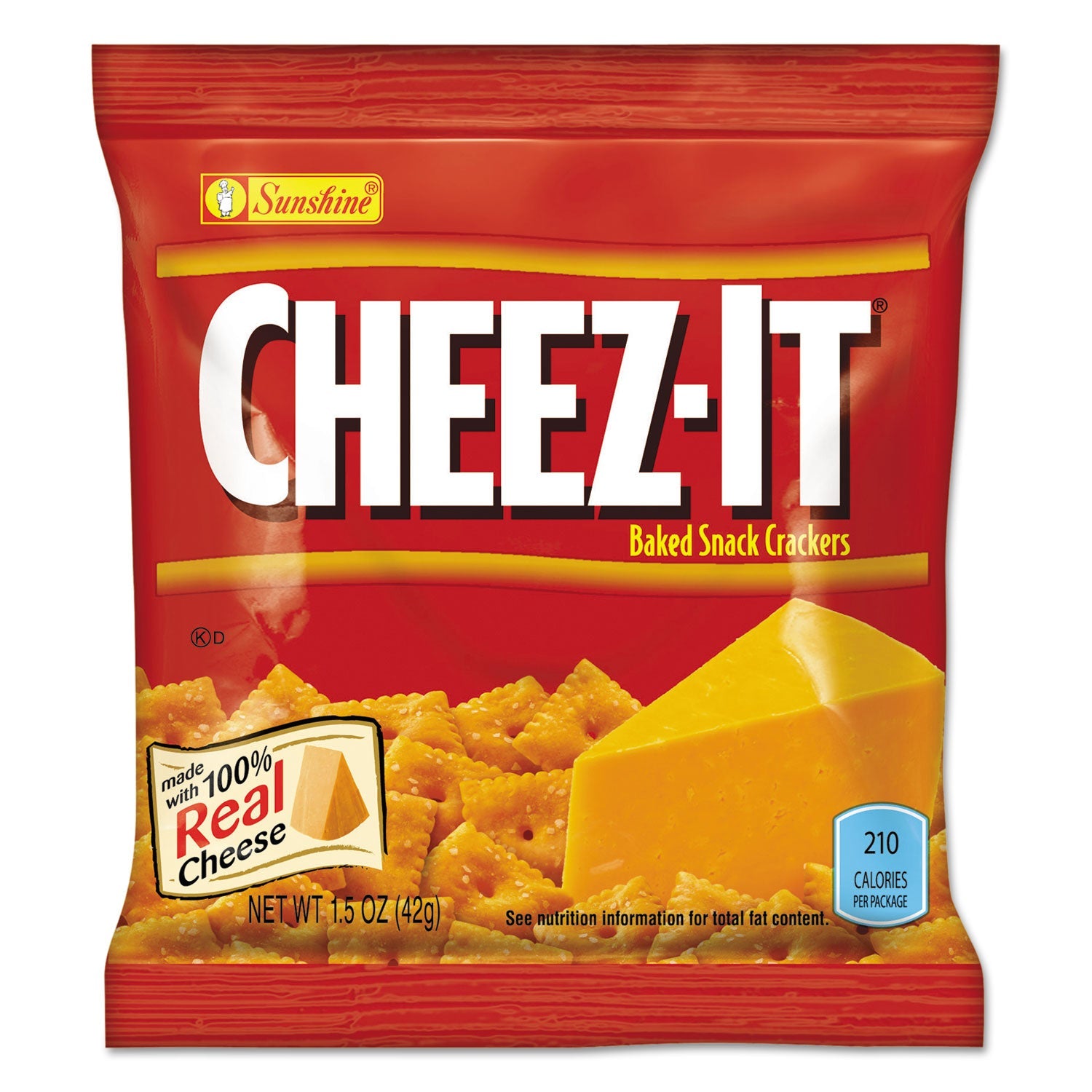 Sunshine® Cheez-It Crackers, 1.5 Oz Bag, Reduced Fat, 60/carton