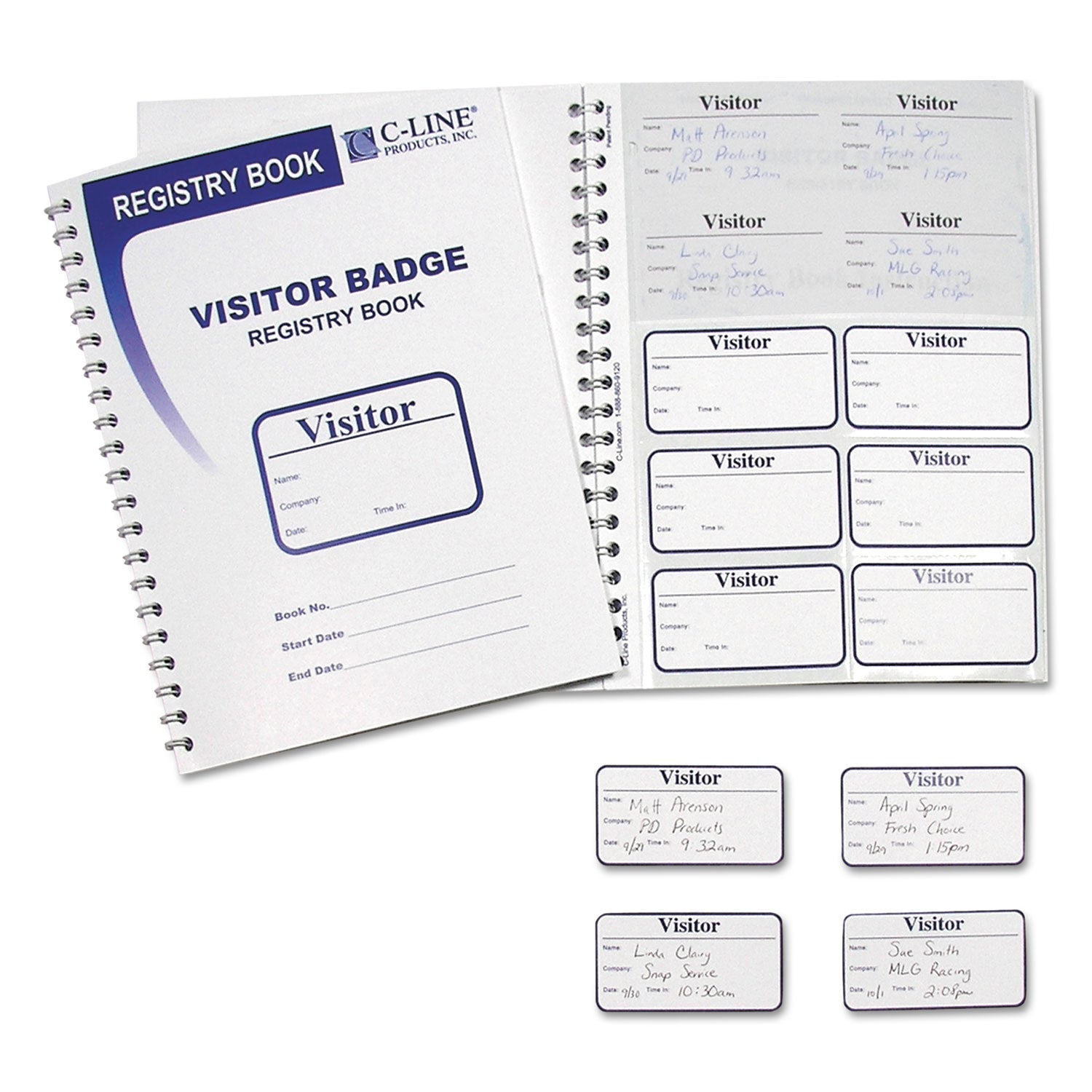Visitor Badges With Registry Log | 150 Badges/Box