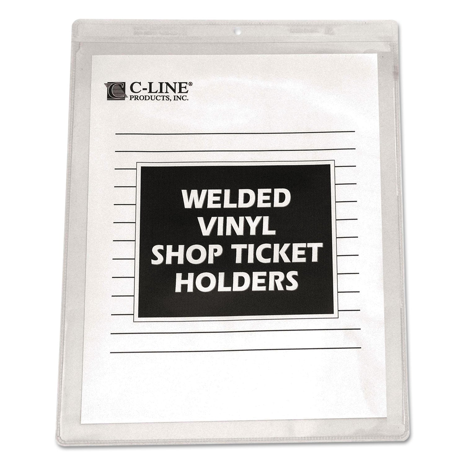 C-Line® Clear Vinyl Shop Ticket Holders, Both Sides Clear, 15 Sheets, 8.5 x 11, 50/Box