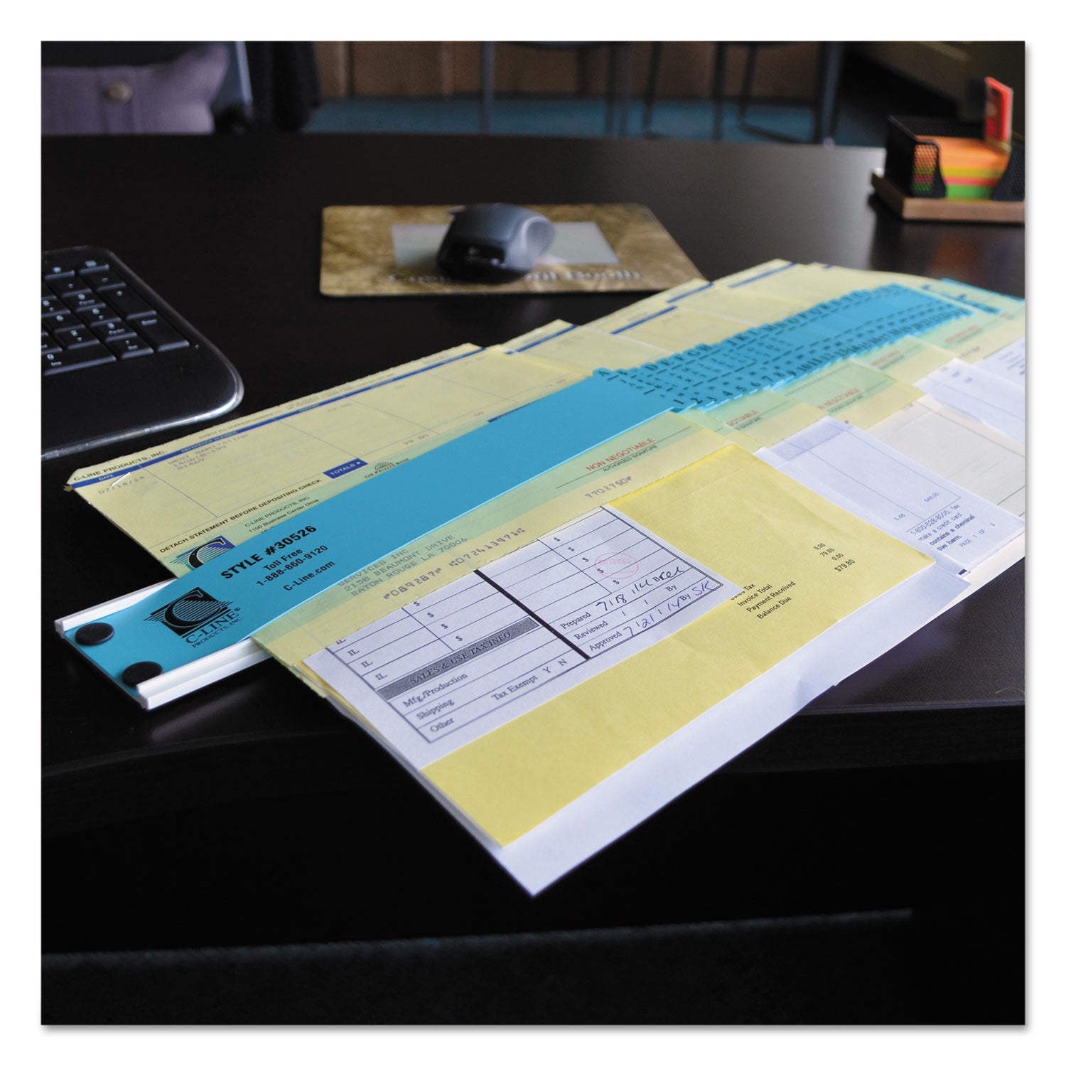 C-Line® Plastic Indexed Sorter, 31 Dividers, Alpha/Numeric/Month/Date/Day Index, Letter Size, Blue Frame