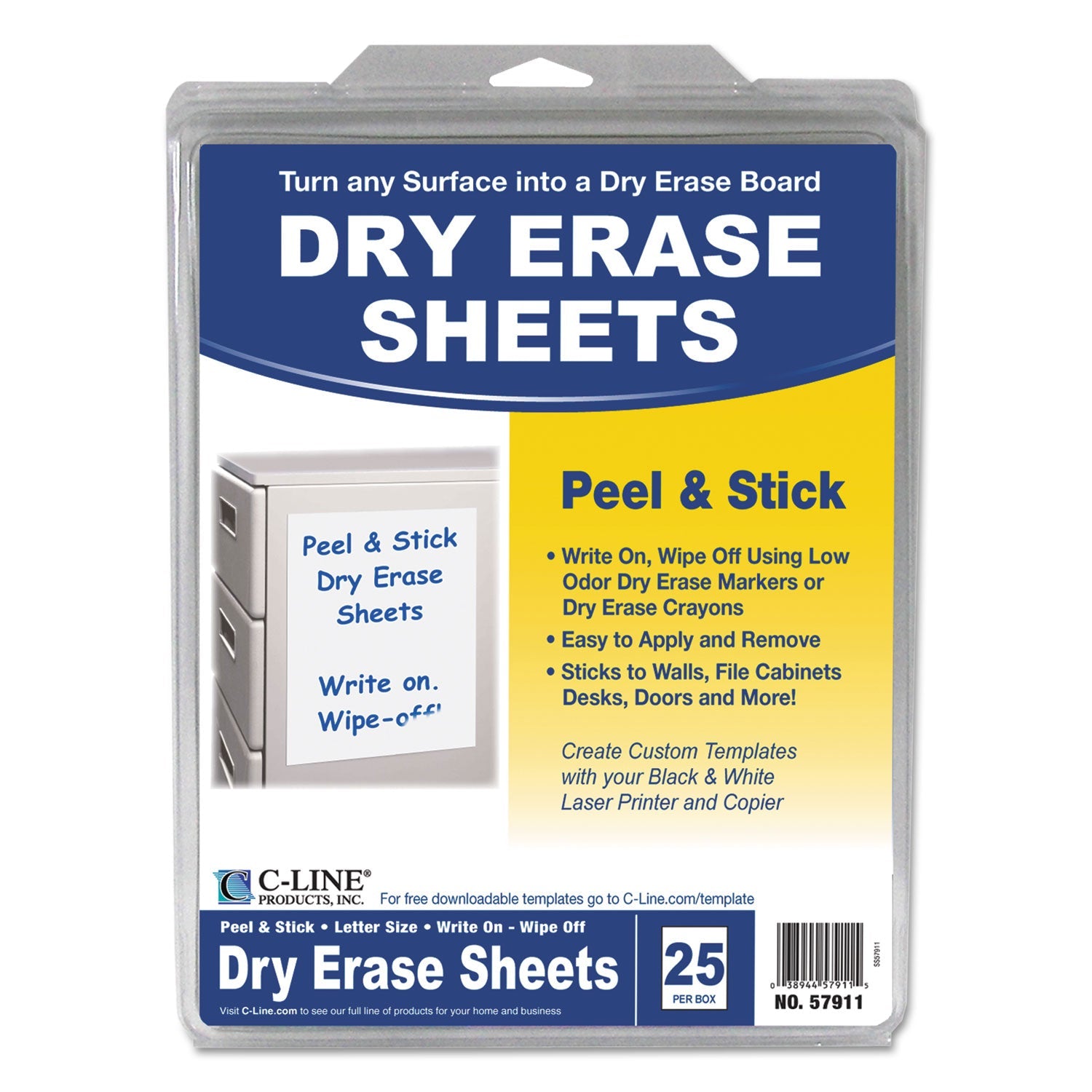 Self-Stick Dry Erase Sheets | 8.5x11, 25/Box