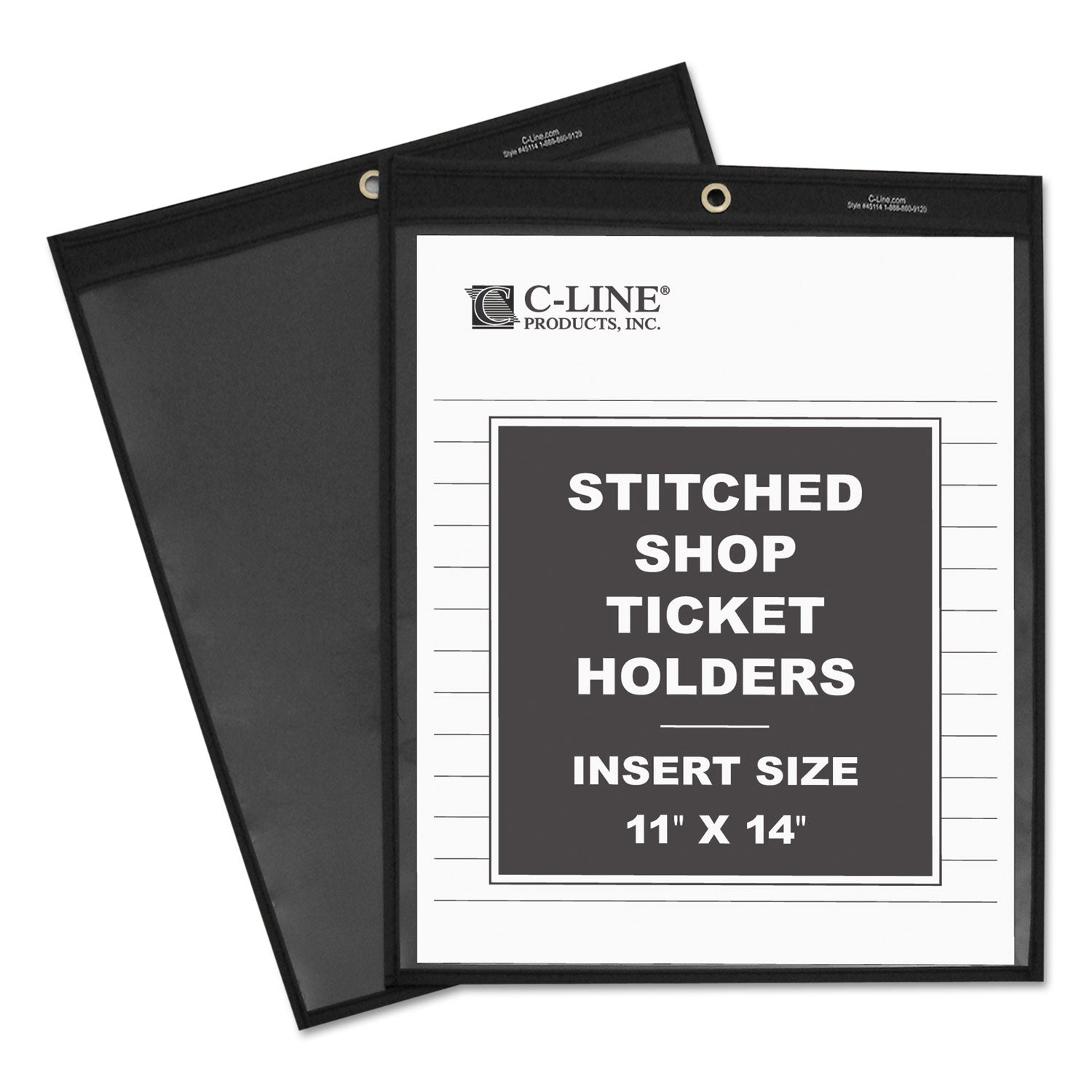 C-Line® Shop Ticket Holders, Stitched, One Side Clear, 75 Sheets, 11 X 14, 25/bx