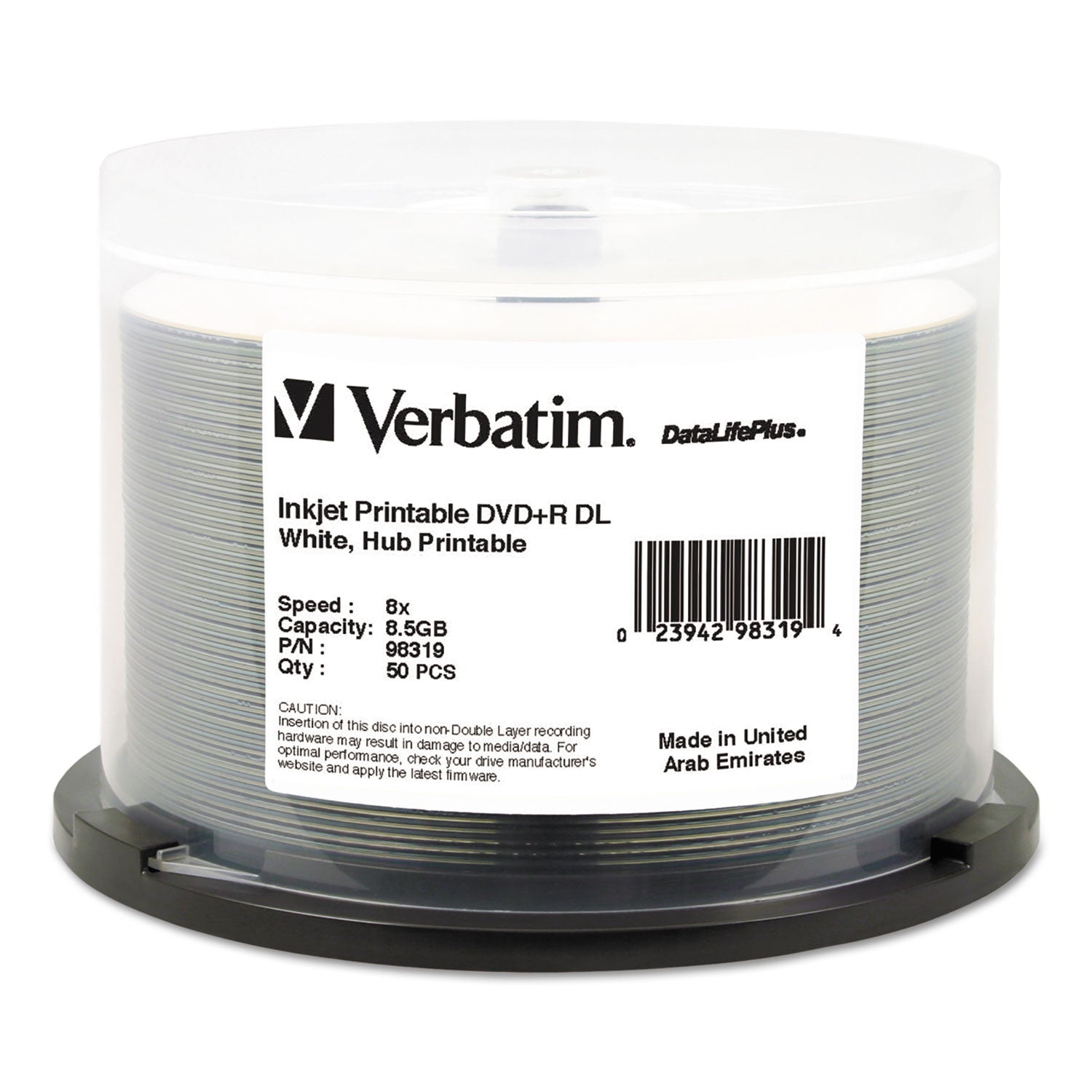 DVD+R Dual Layer Printable Disc | 8.5GB | 50/pack