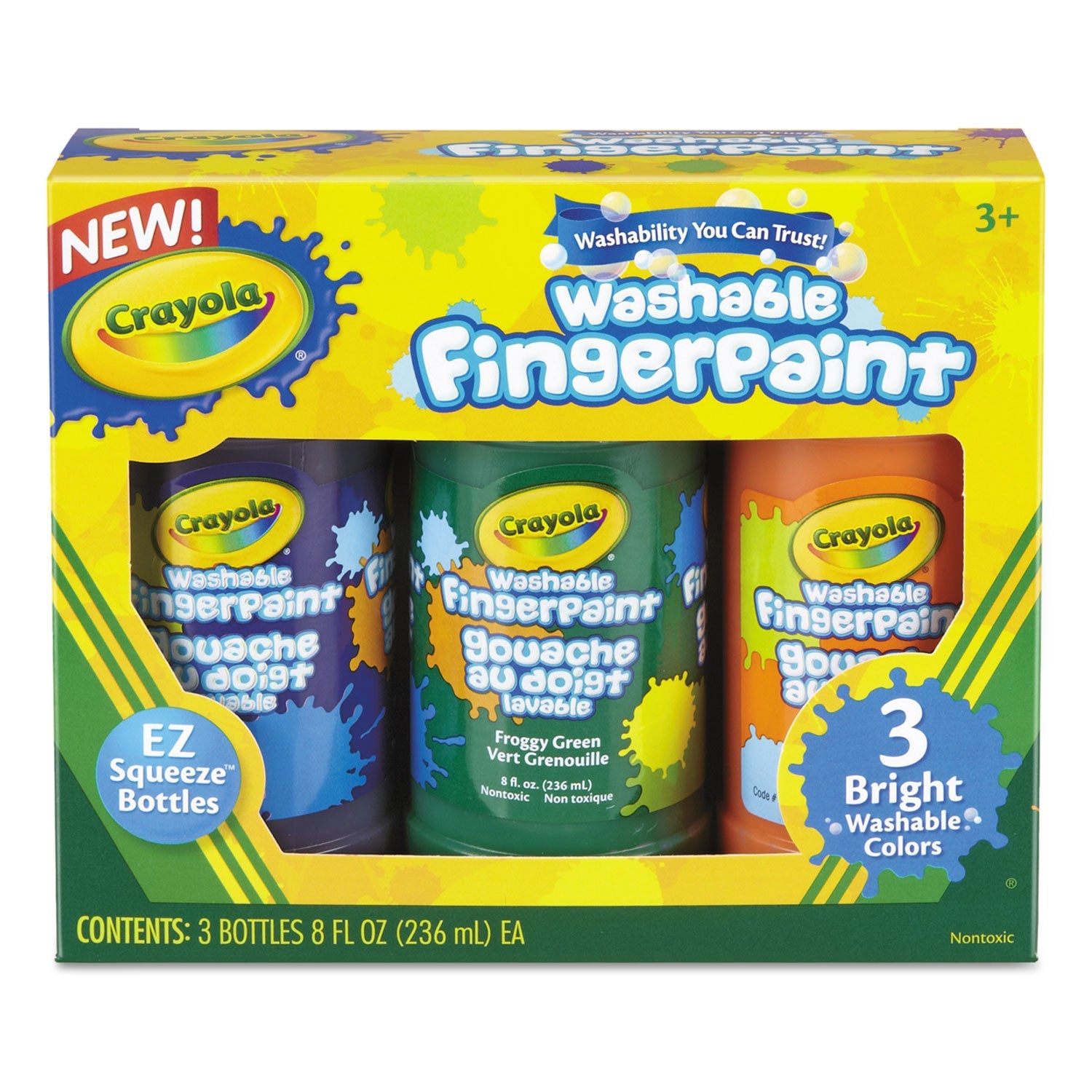 Washable Fingerpaint Pack | 3 Bright Colors