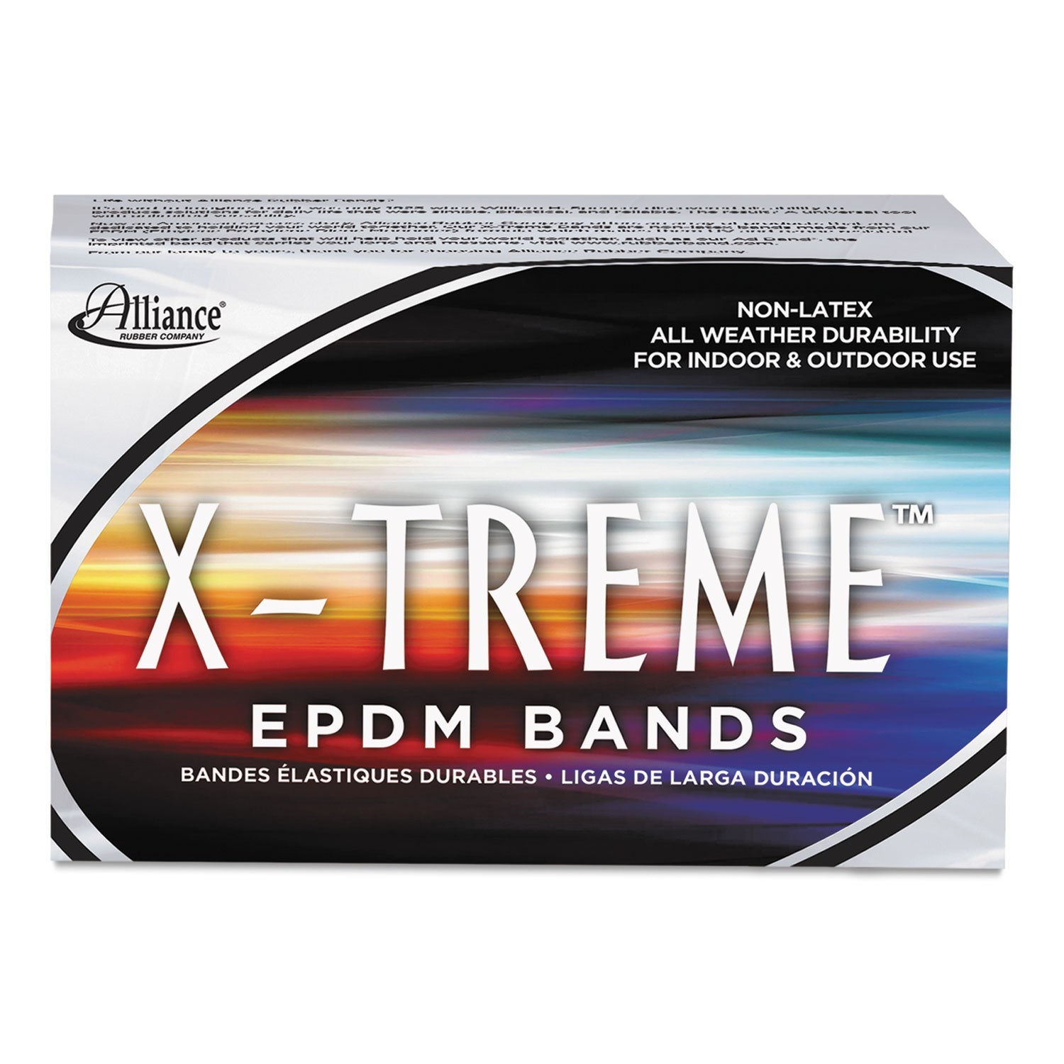 Alliance® X-Treme Rubber Bands, Size 117b, 0.08" Gauge, Black, 1 Lb Box, 200/box