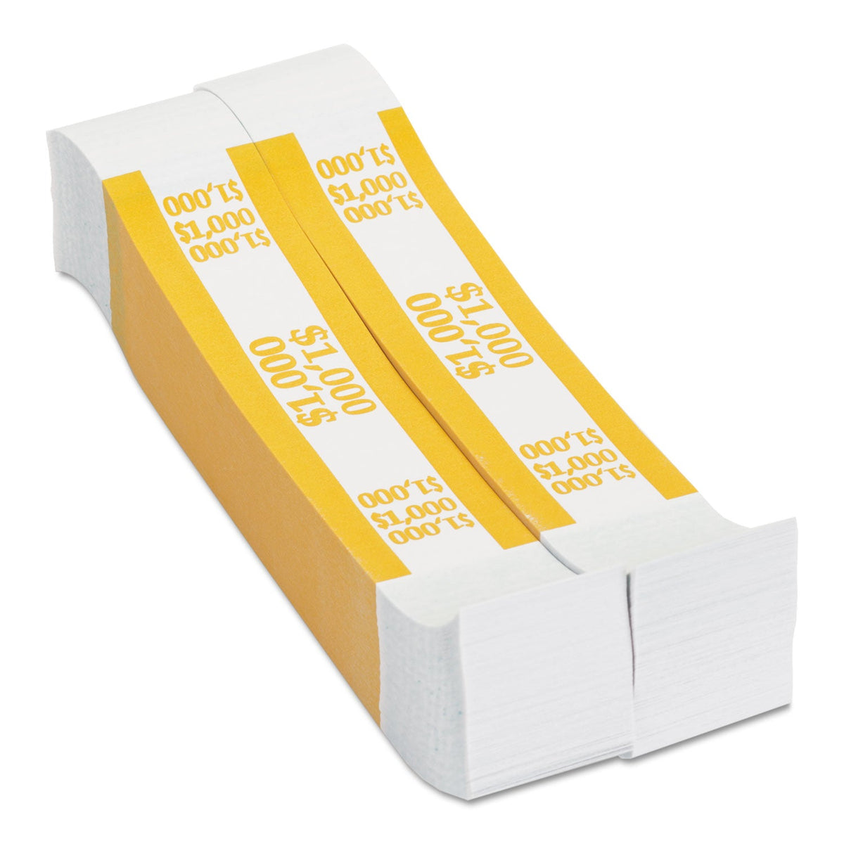 Pap-R Products Currency Straps, Yellow, $1,000 In $10 Bills, 1000 Bands/pack