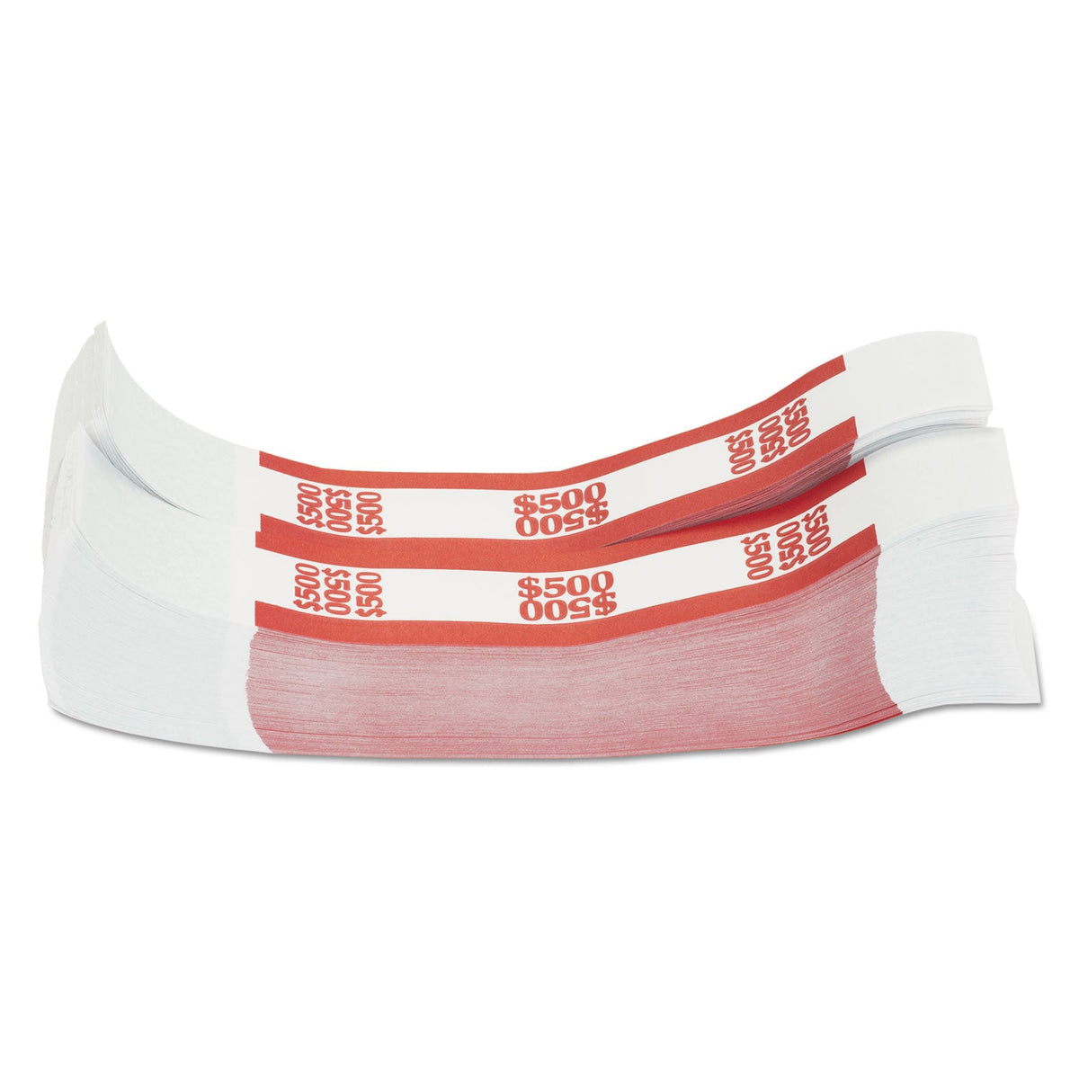 Pap-R Products Currency Straps, Red, $500 In $5 Bills, 1000 Bands/pack
