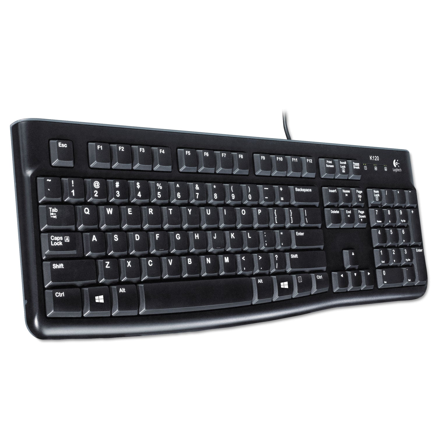 K120 Ergonomic Desktop Wired Keyboard | USB, Blk