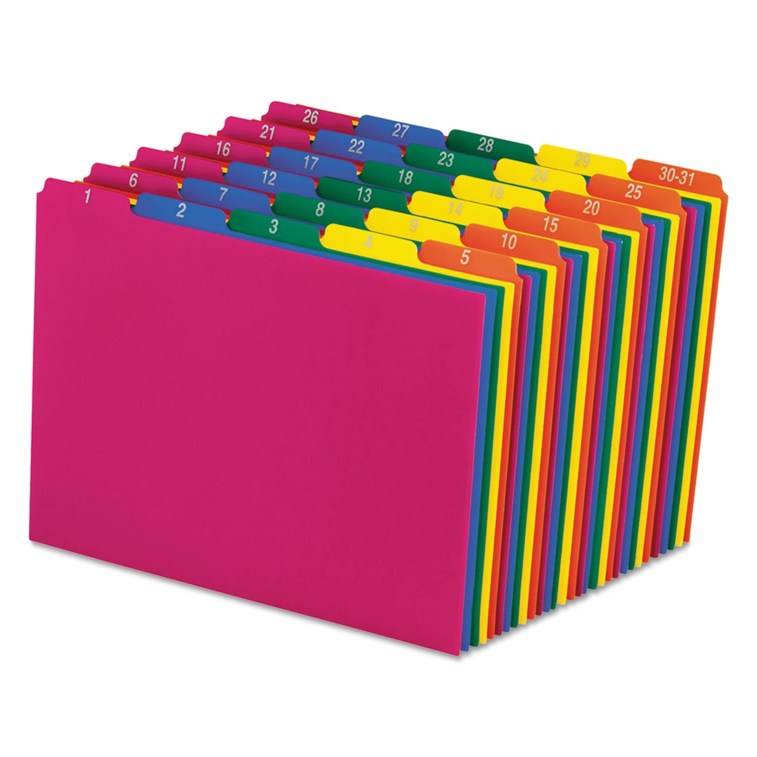 Poly Top Tab File Guides | 1-31 Set, Assorted