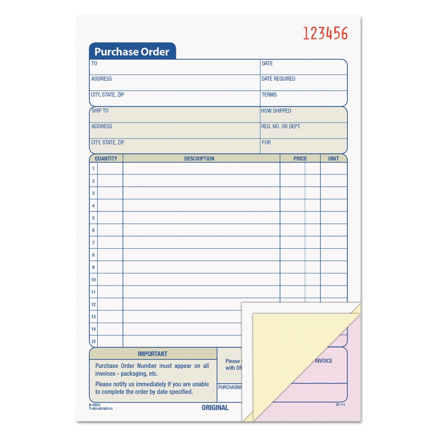 Purchase Order Book | 3-Part Carbonless