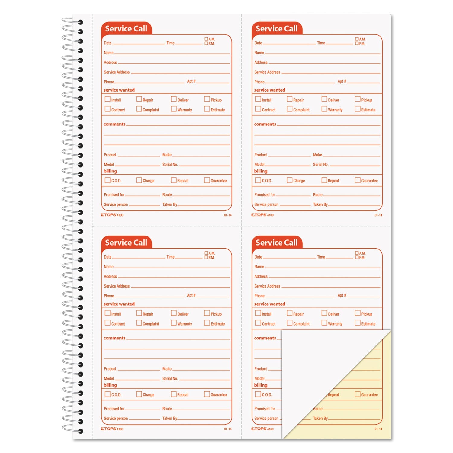 Service Call Book | 2-Part Carbonless