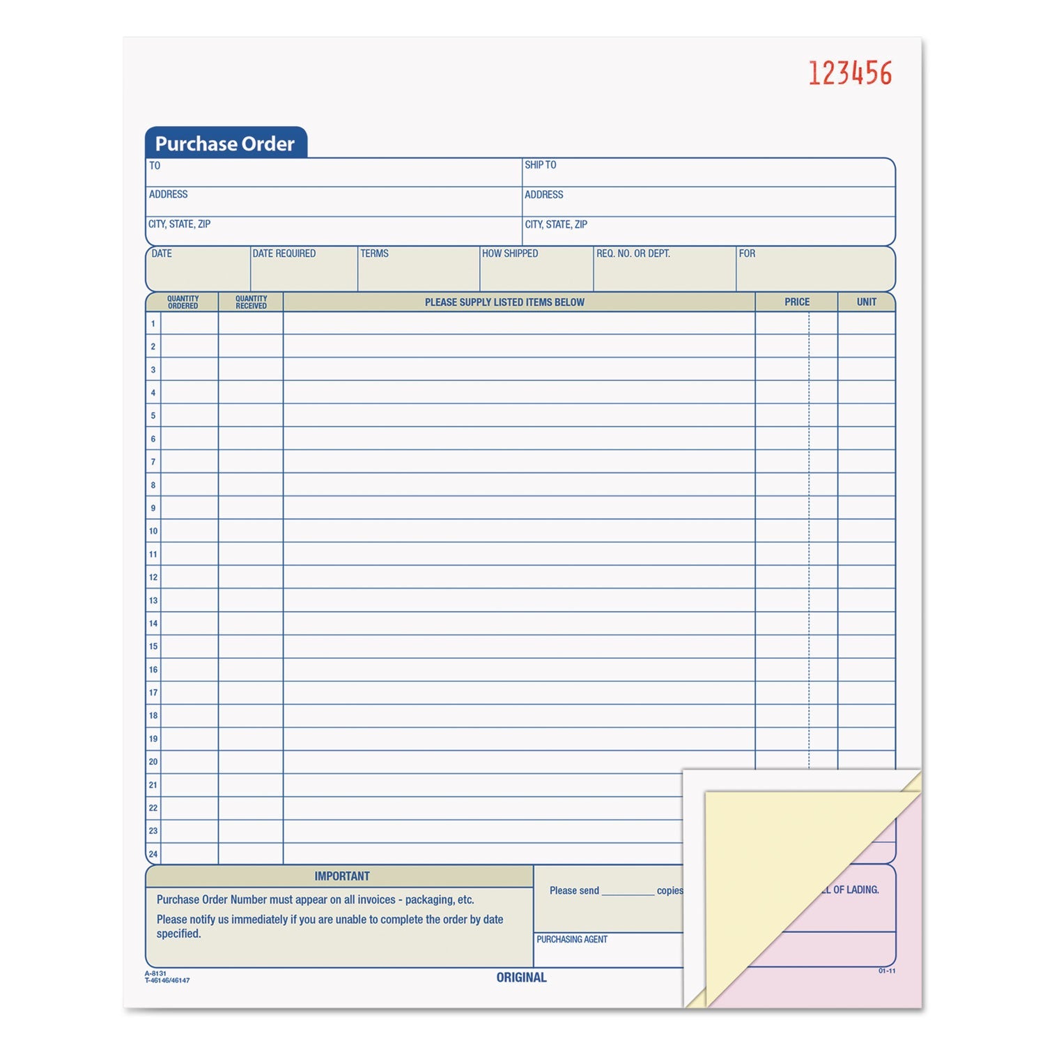 Purchase Order Book | 3-Part Carbonless, TOPS™