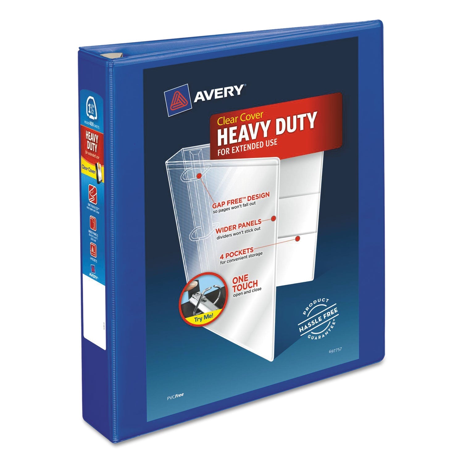 Heavy-Duty View Binder | 1.5" EZD Rings, Blue