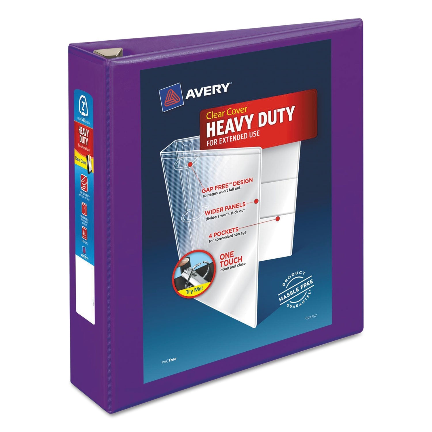 Heavy-Duty View Binder | 2" EZD Rings, Purple