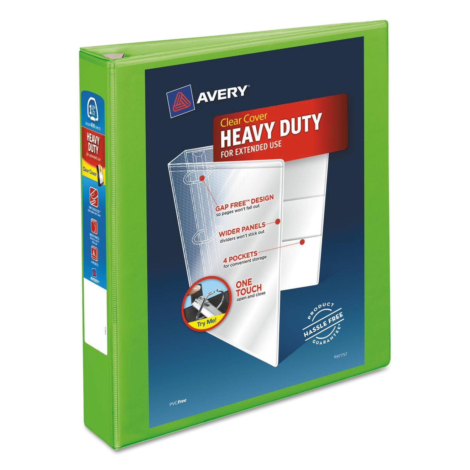 Heavy-Duty View Binder | 1.5" EZD Rings, Green