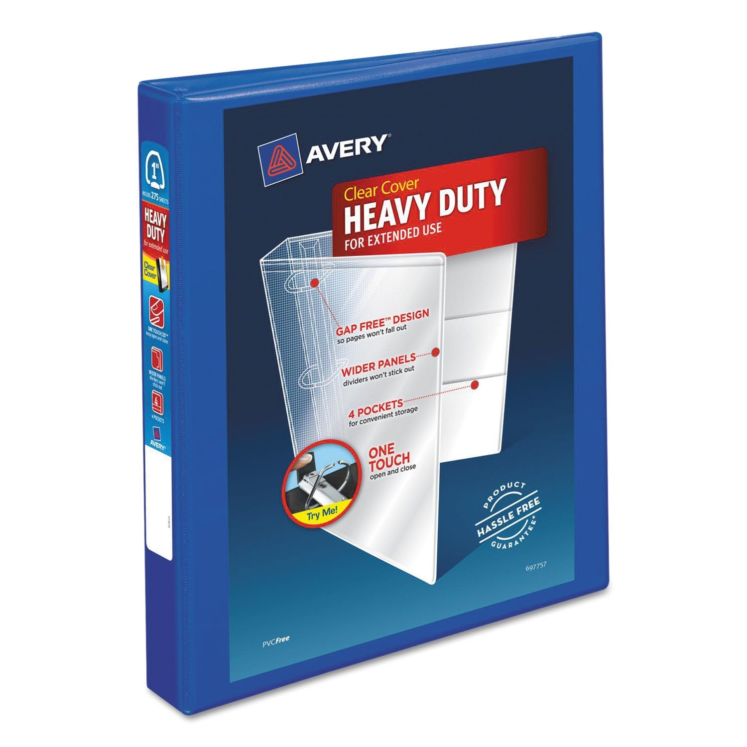 Heavy-Duty View Binder | 1" EZD Rings, Blue