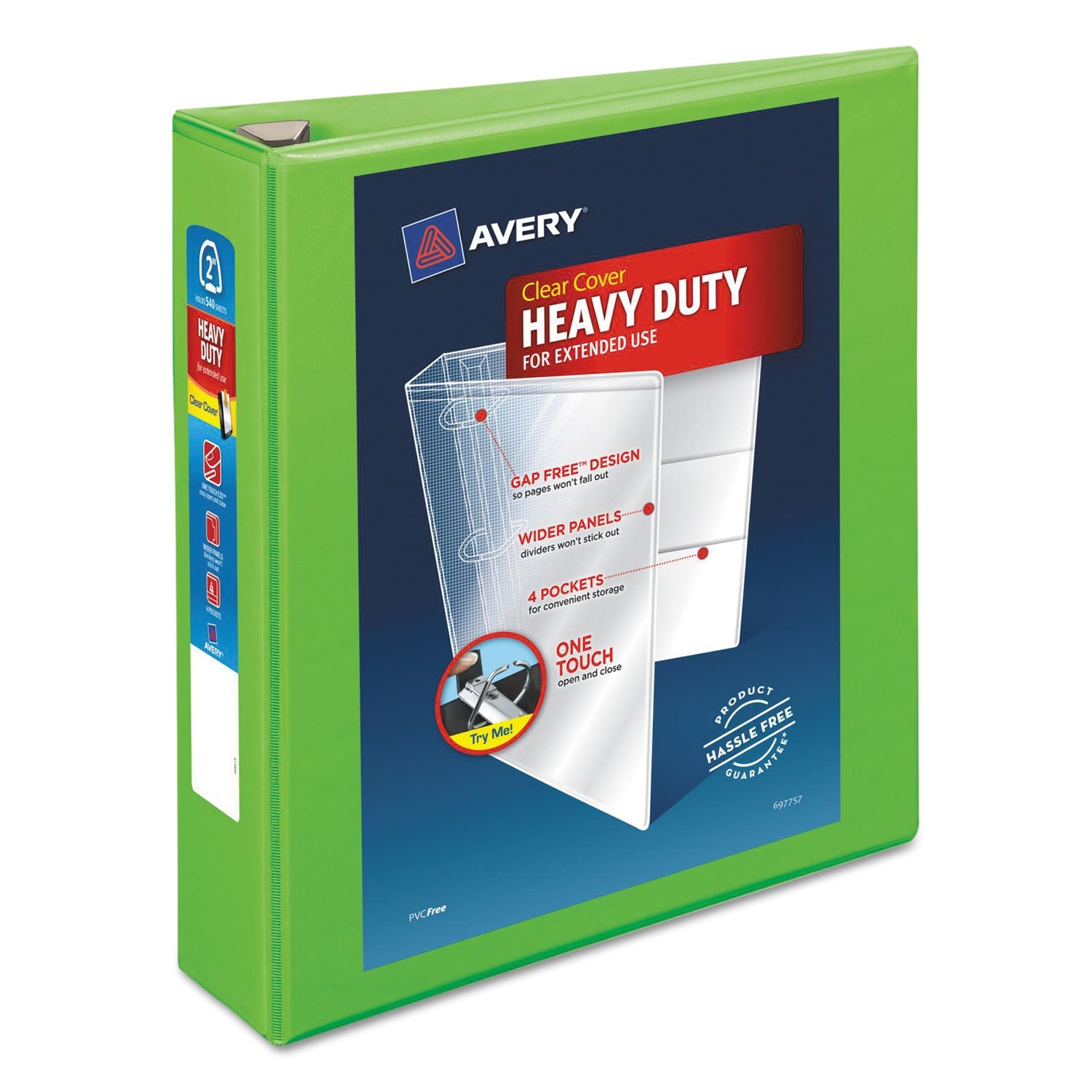 Heavy-Duty View Binder | 2" EZD Rings, Chartreuse