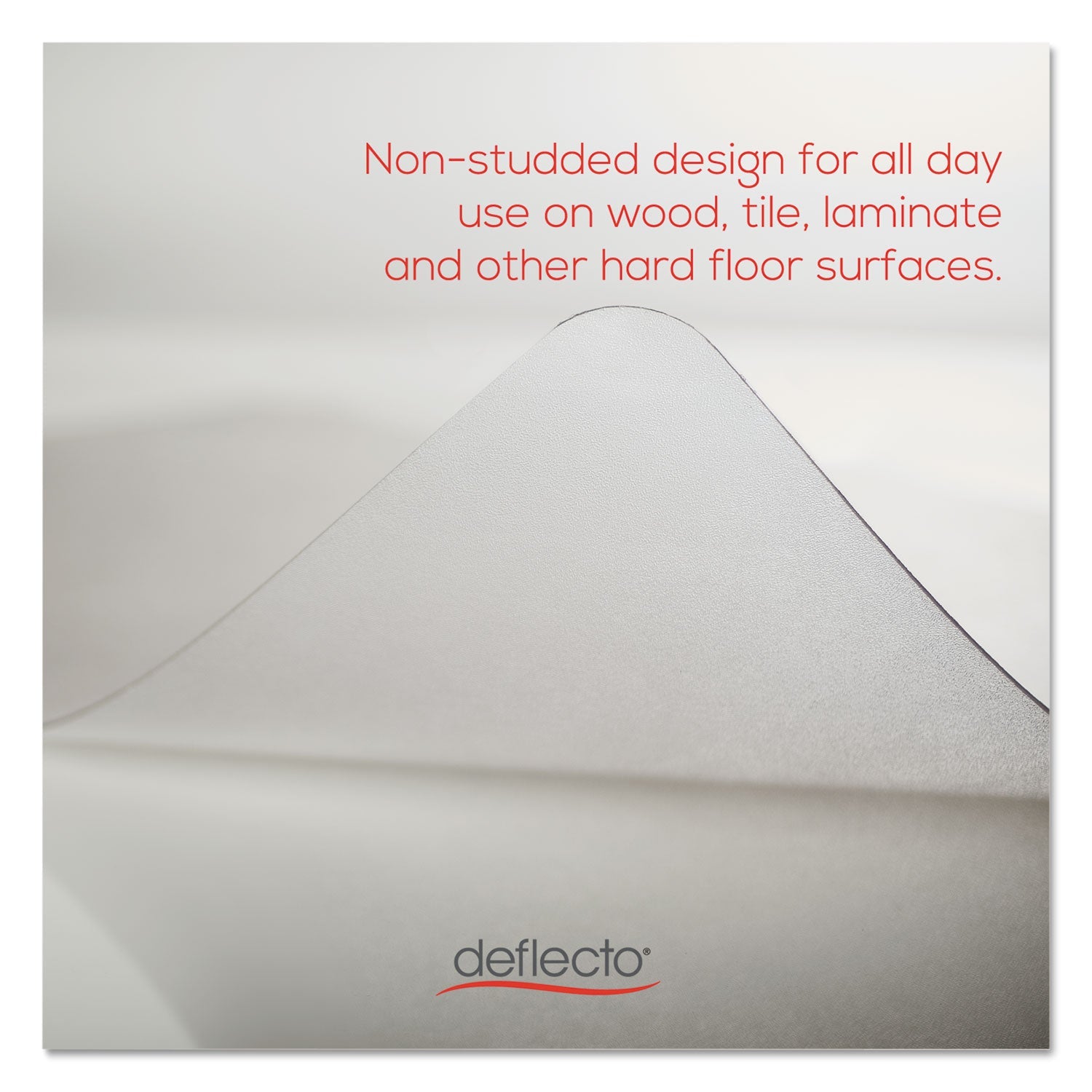 deflecto® EconoMat All Day Use Chair Mat for Hard Floors, Rolled Packed, 45 x 53, Clear