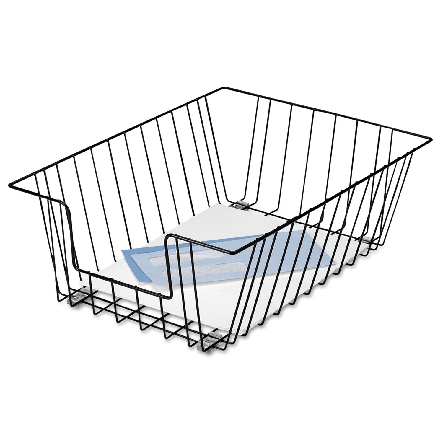 Fellowes® Wire Desk Tray Organizer, 1 Section, Legal Size Files, 12" X 16.5" X 5", Black