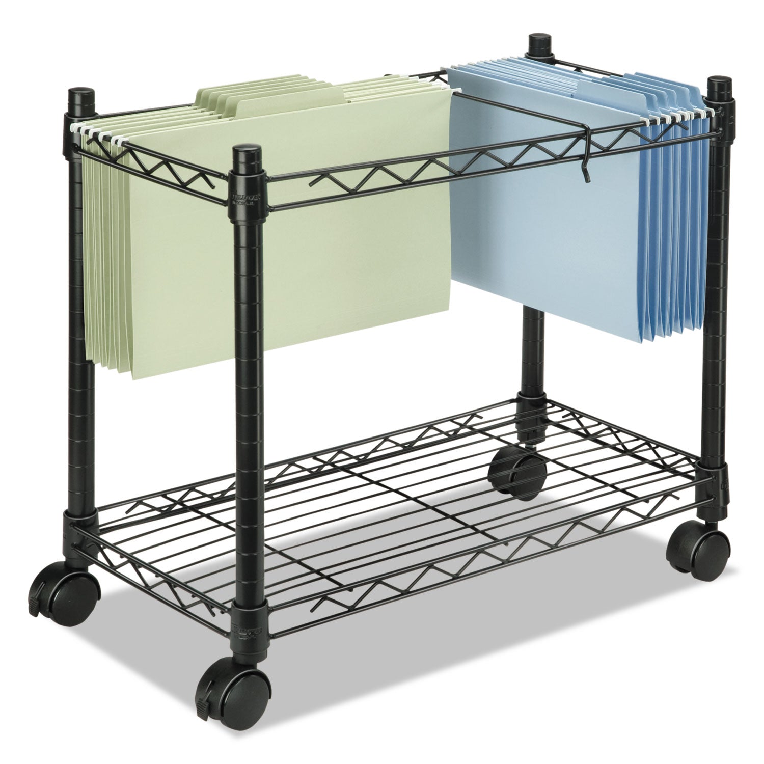 High-Capacity Rolling File Cart | with Storage Shelf