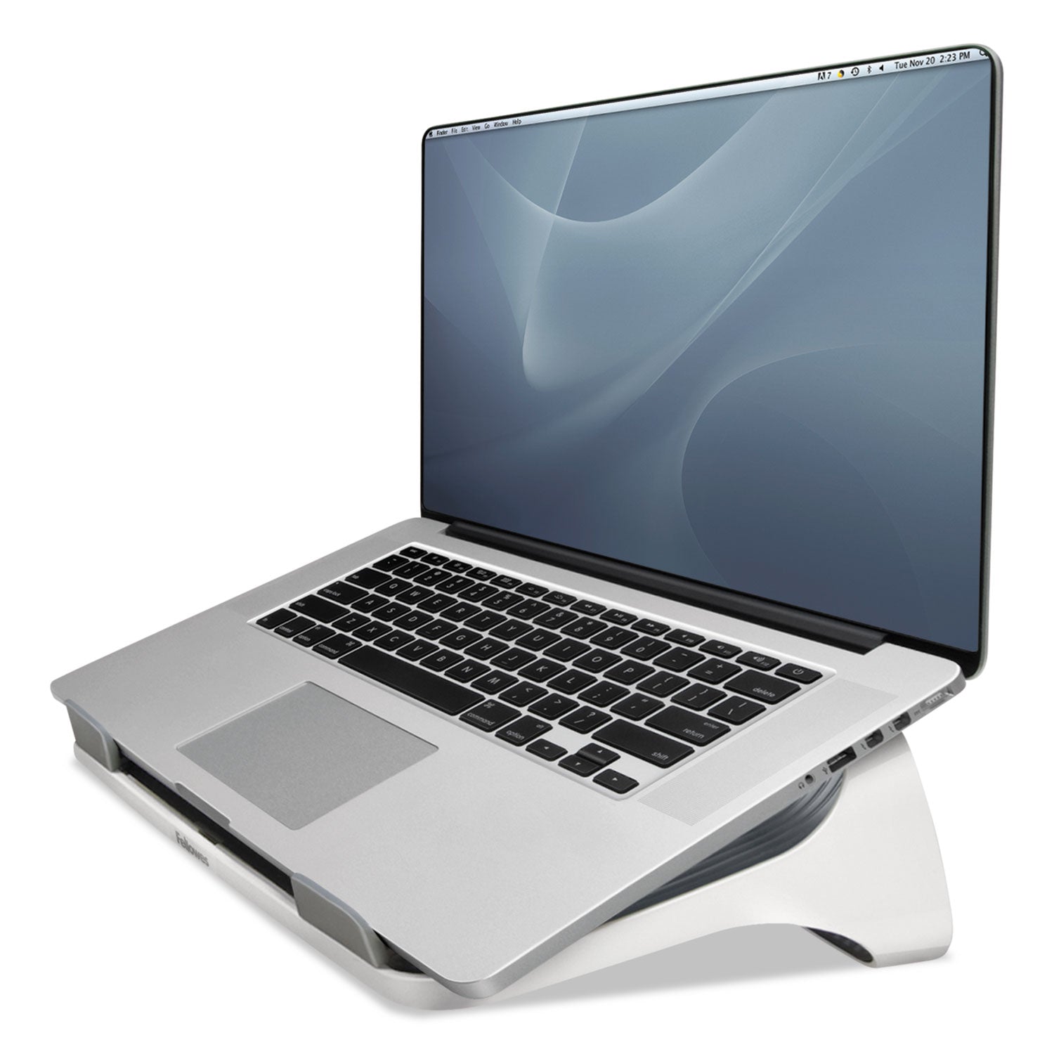 Fellowes® I-Spire Series Laptop Lift, 13.19" X 9.31" X 4.13", White/gray, Supports 10 Lbs